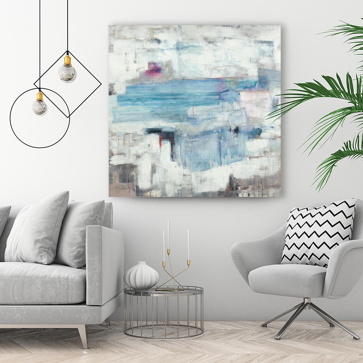 Continue The Narrative by Brent Foreman on GIANT ART - whites & creams abstract blue