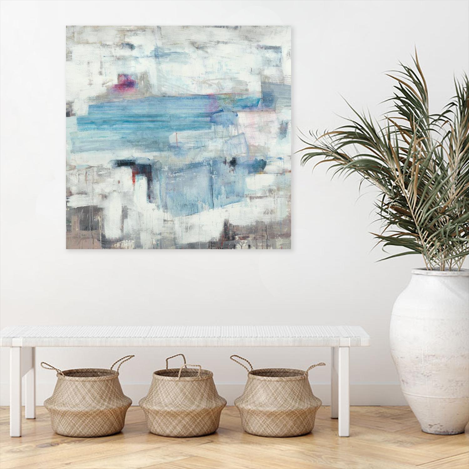 Continue The Narrative by Brent Foreman on GIANT ART - whites & creams abstract blue