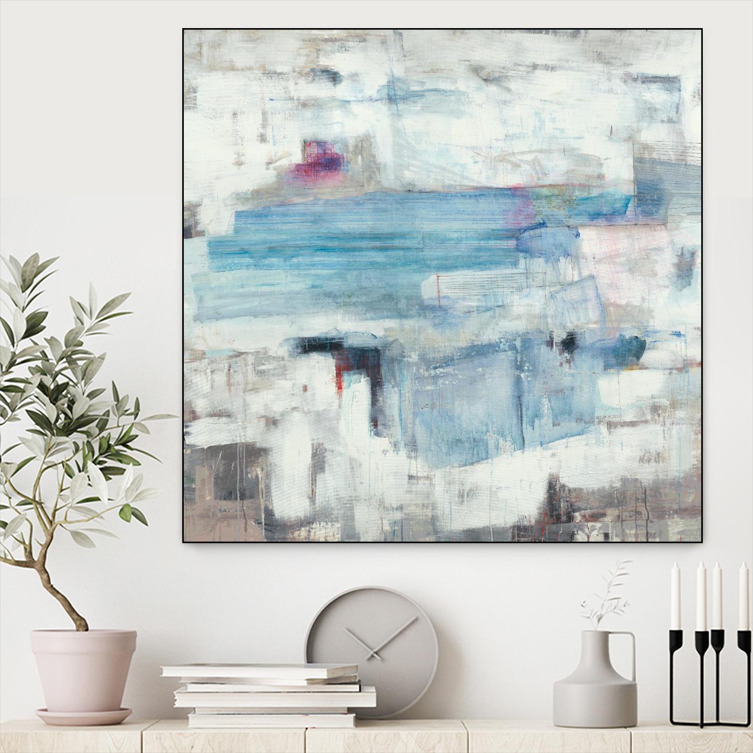 Continue The Narrative by Brent Foreman on GIANT ART - whites & creams abstract blue