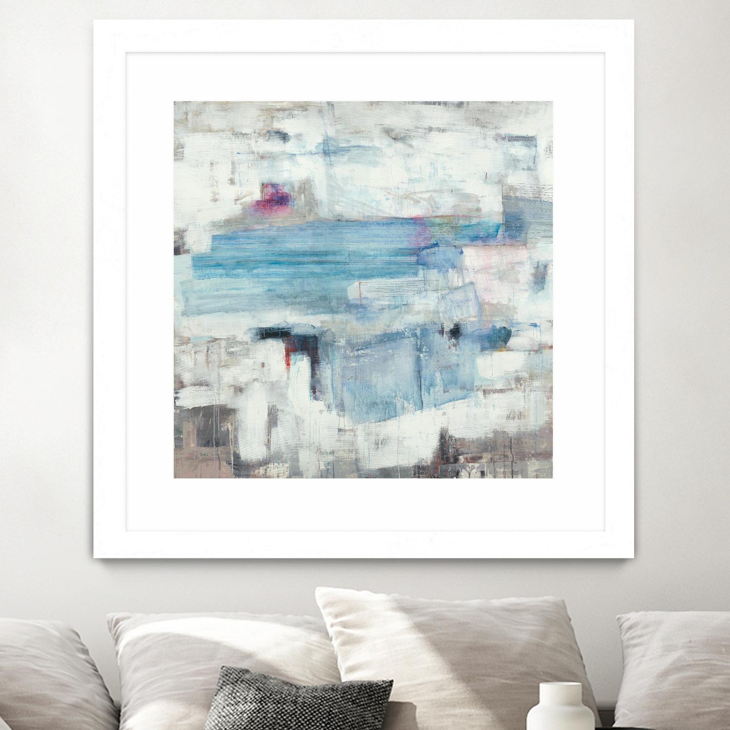 Continue The Narrative by Brent Foreman on GIANT ART - whites & creams abstract blue