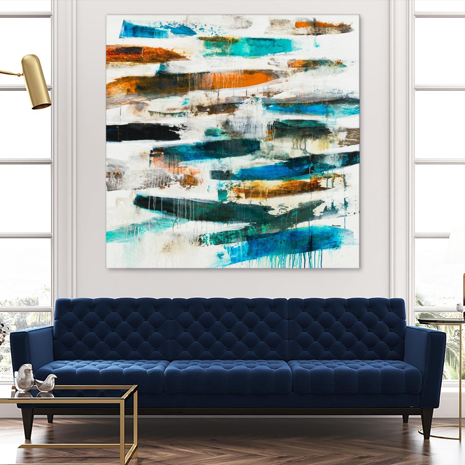 AQUEOUS by BRENT FOREMAN on GIANT ART - blue abstract abstract