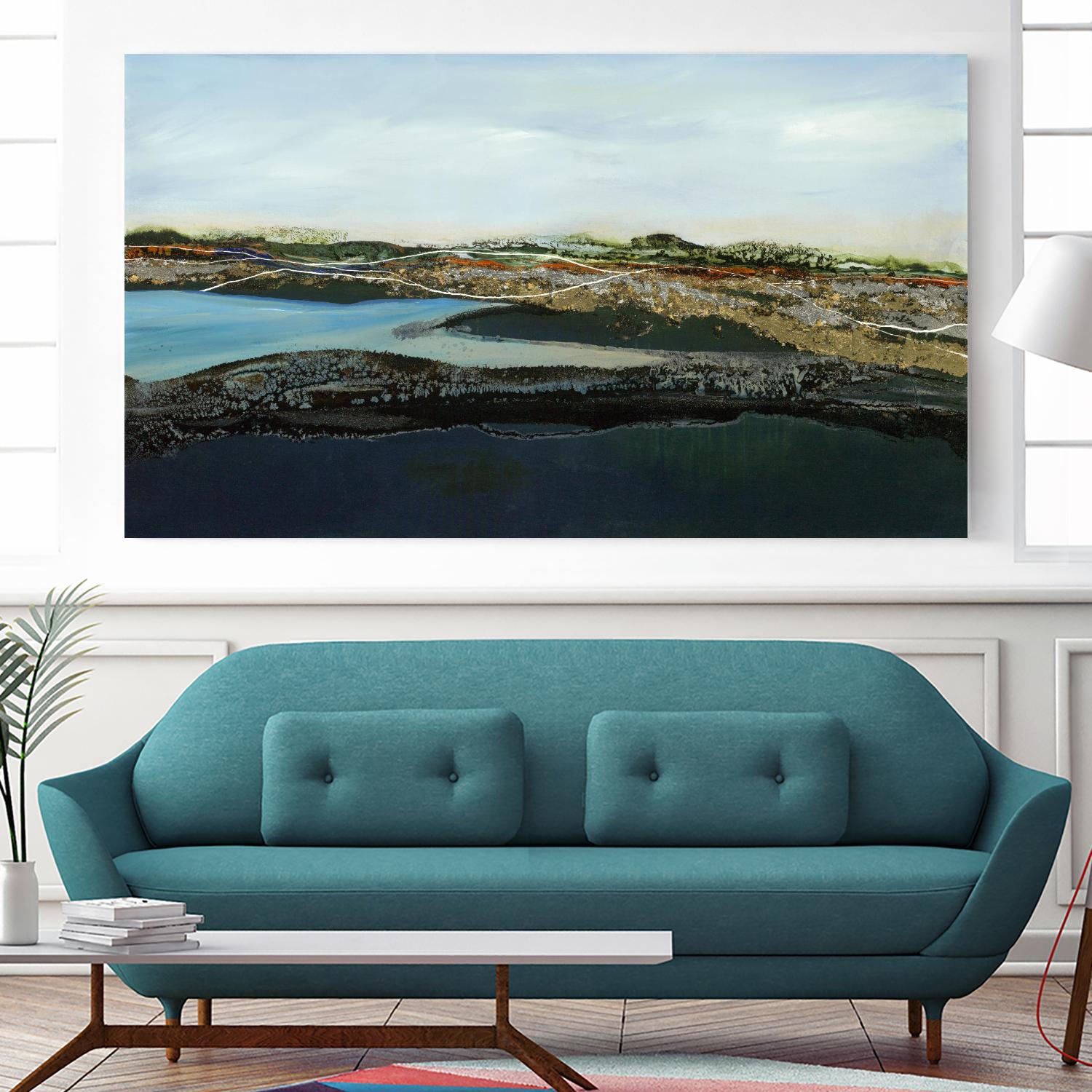 Independent Journey by Ruth Fromstein on GIANT ART - greens abstracted landscapes