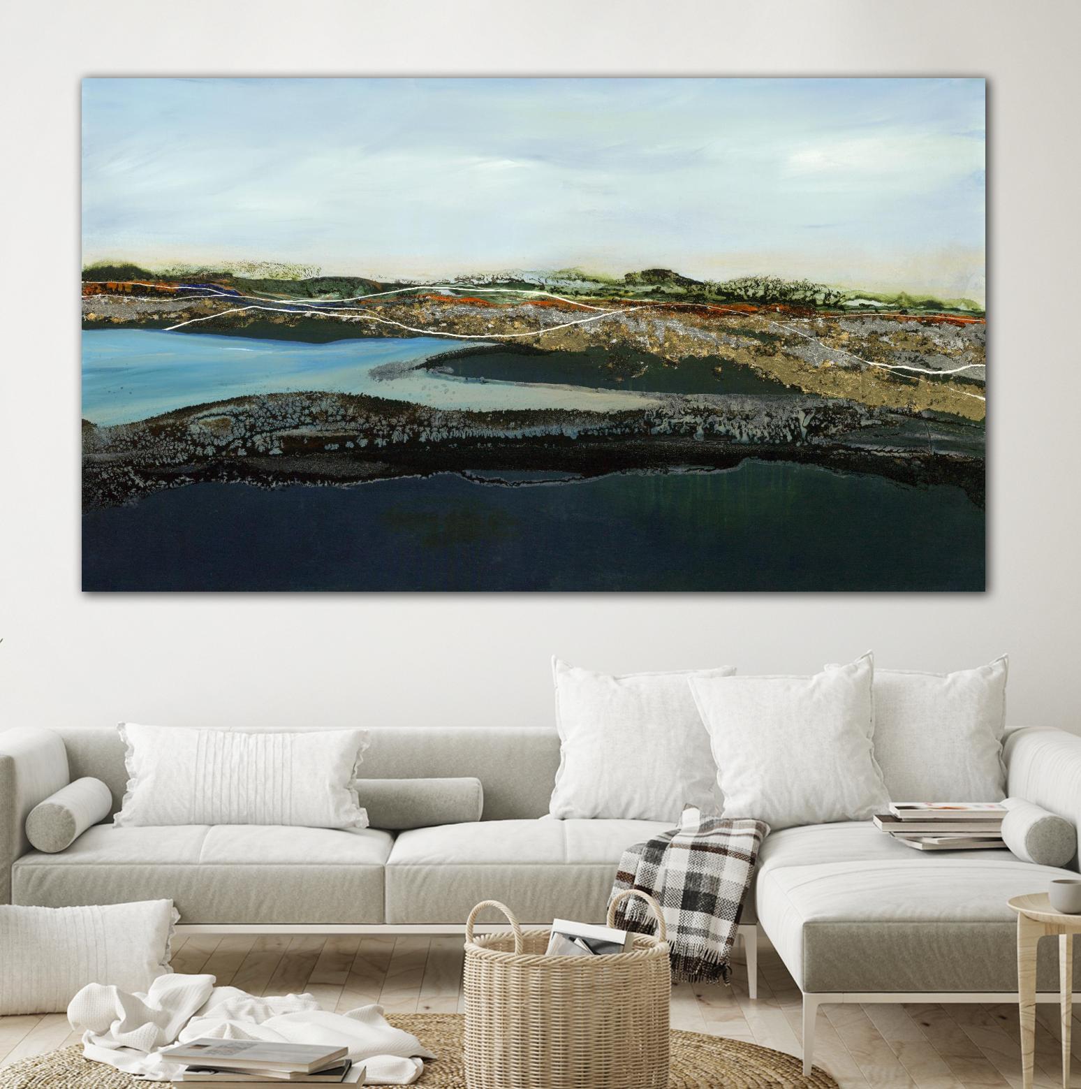 Independent Journey by Ruth Fromstein on GIANT ART - greens abstracted landscapes