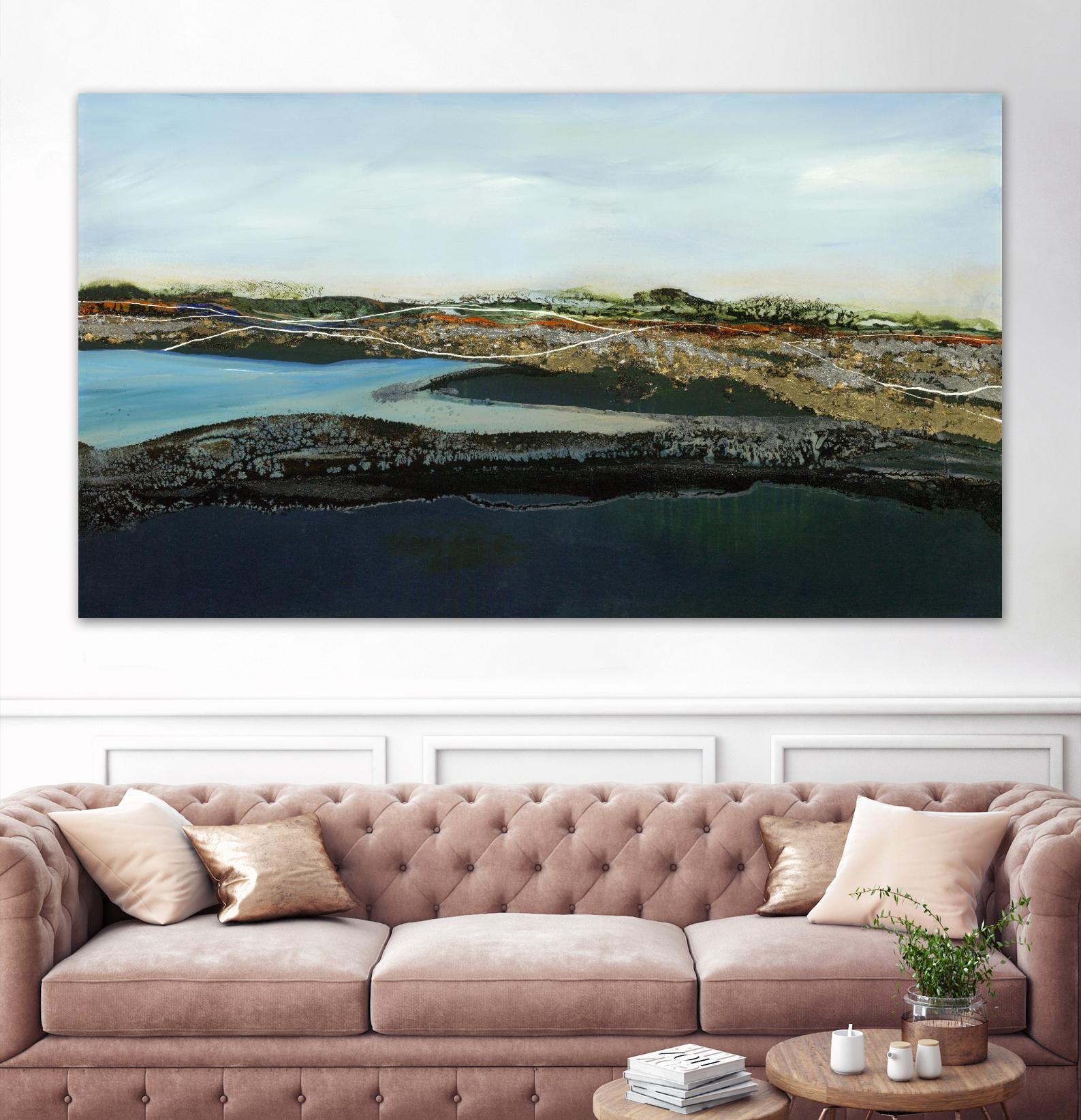 Independent Journey by Ruth Fromstein on GIANT ART - greens abstracted landscapes