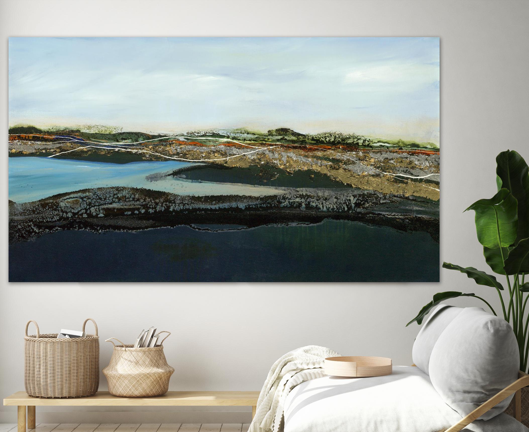 Independent Journey by Ruth Fromstein on GIANT ART - greens abstracted landscapes