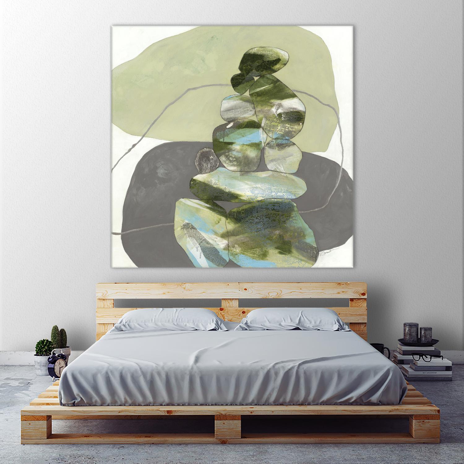Green Cairns III by Ruth Fromstein on GIANT ART - greens organic shapes