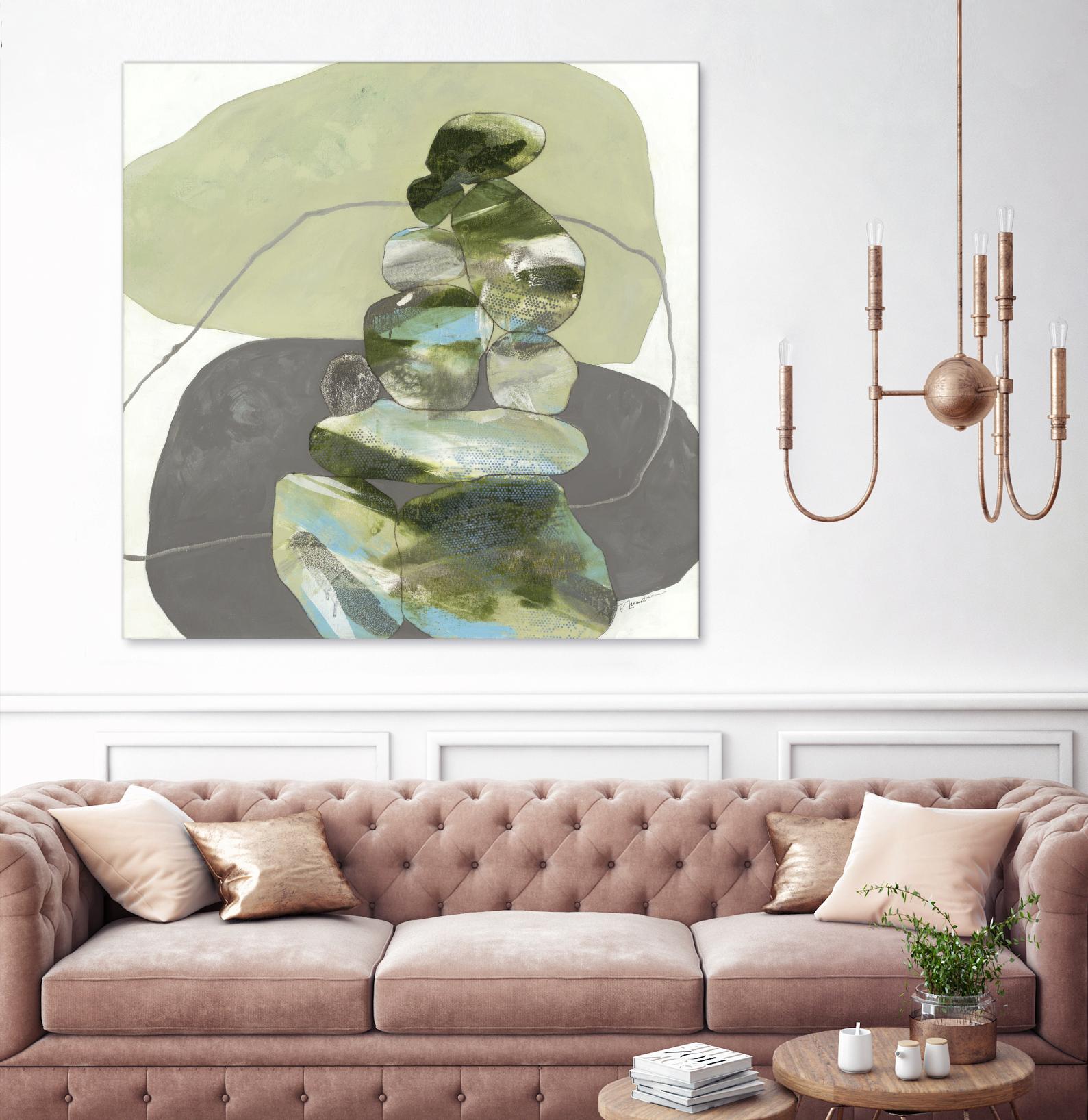Green Cairns III by Ruth Fromstein on GIANT ART - greens organic shapes
