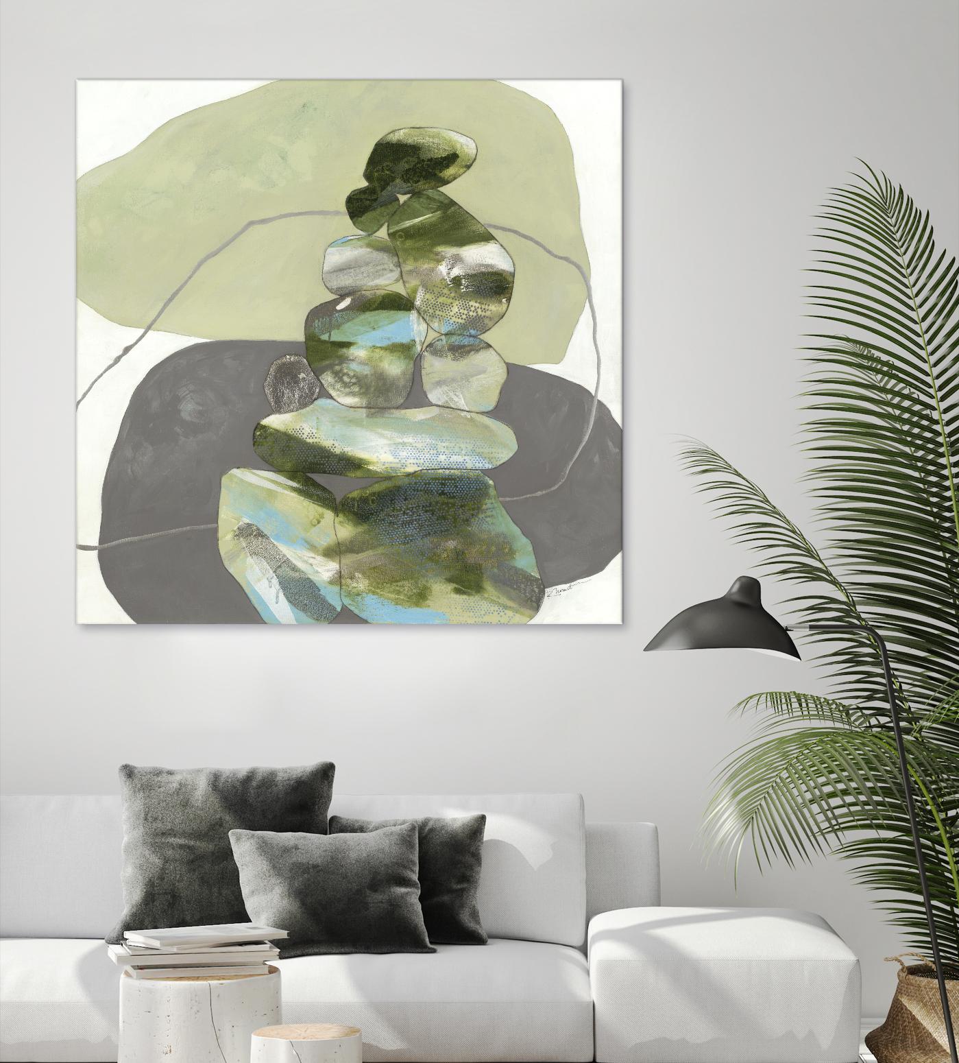 Green Cairns III by Ruth Fromstein on GIANT ART - greens organic shapes
