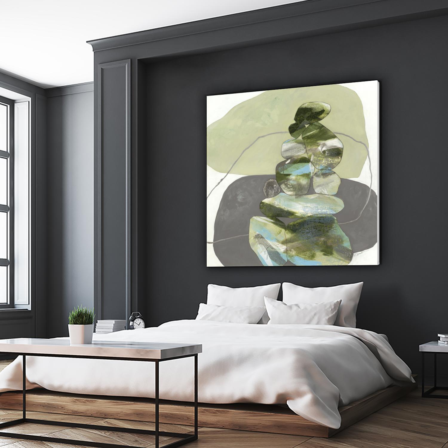 Green Cairns III by Ruth Fromstein on GIANT ART - greens organic shapes