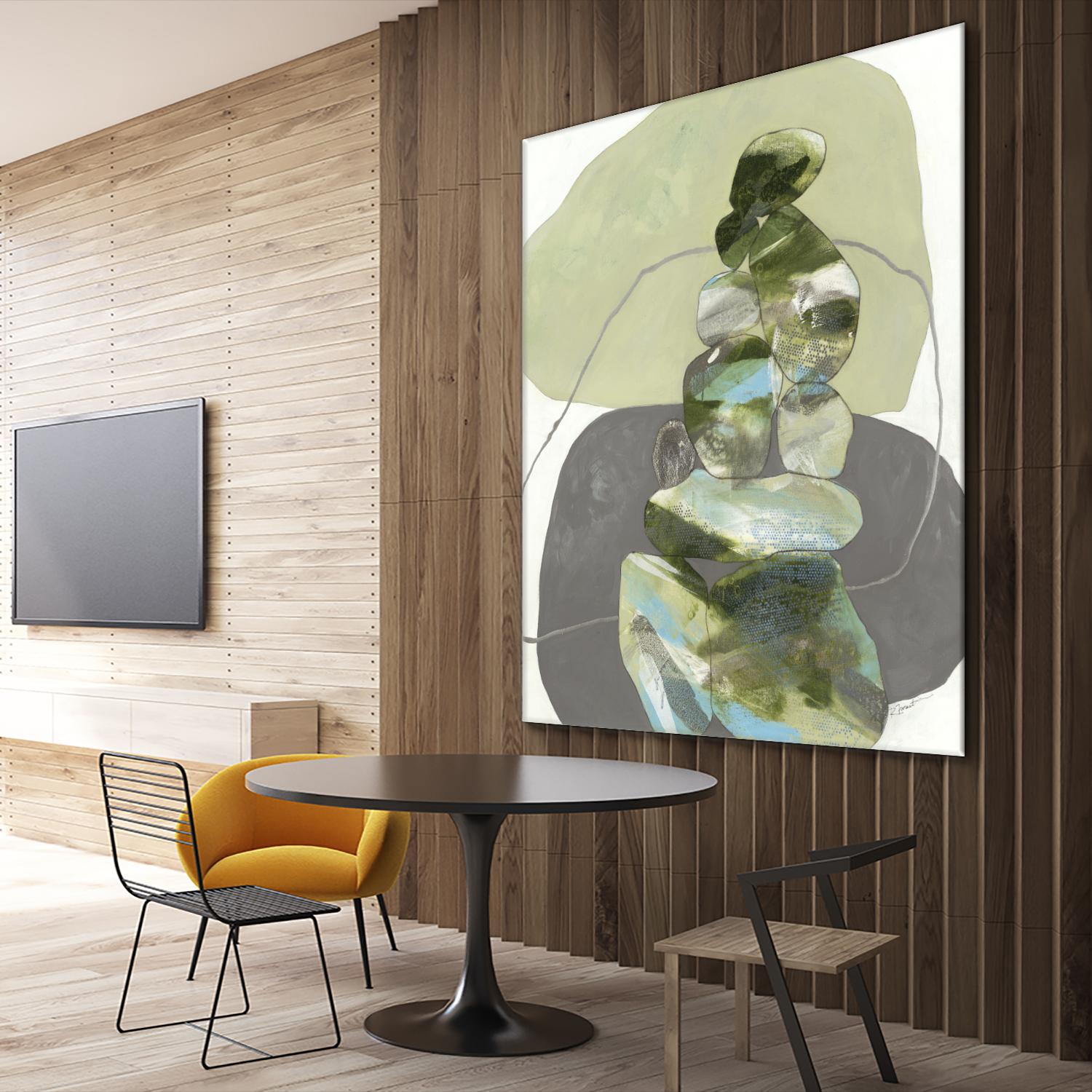 Green Cairns III by Ruth Fromstein on GIANT ART - greens organic shapes