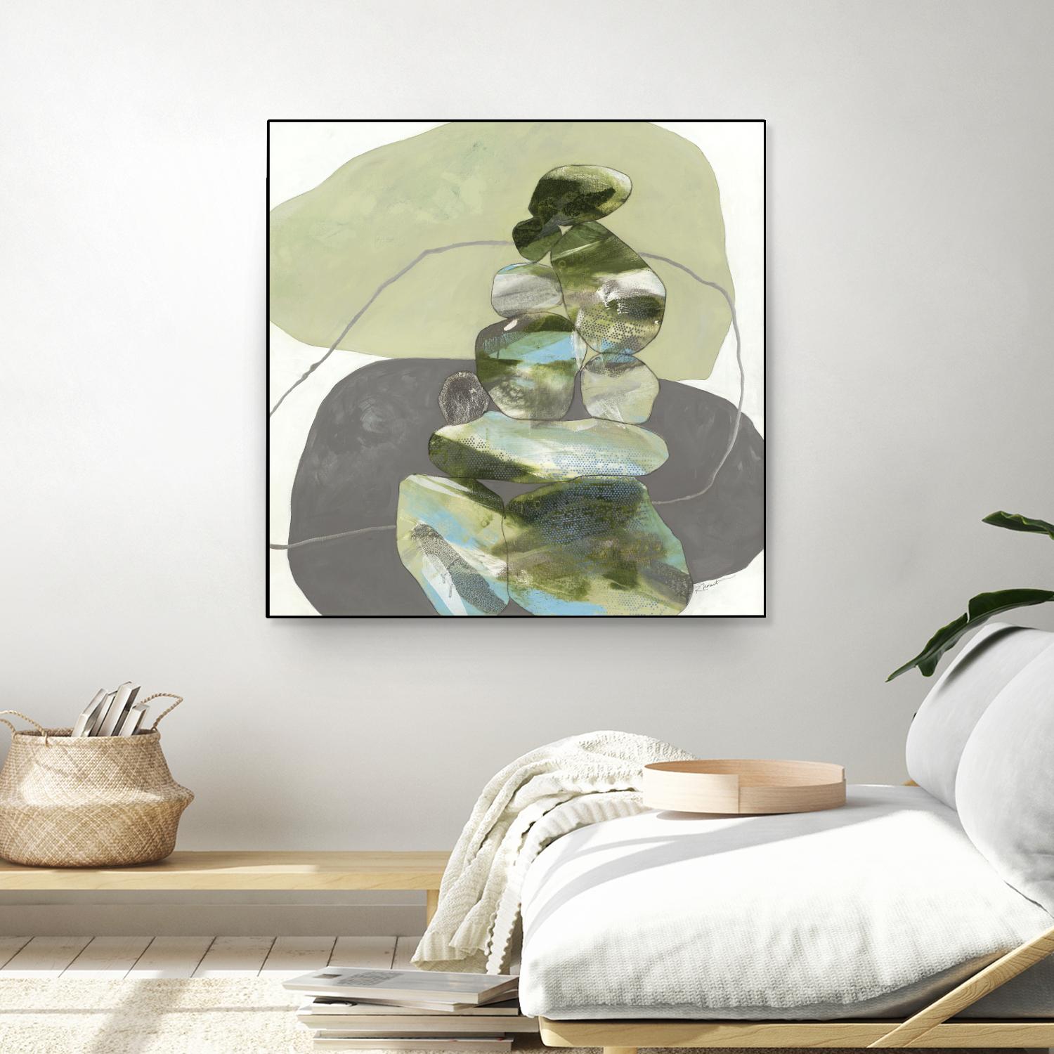 Green Cairns III by Ruth Fromstein on GIANT ART - greens organic shapes