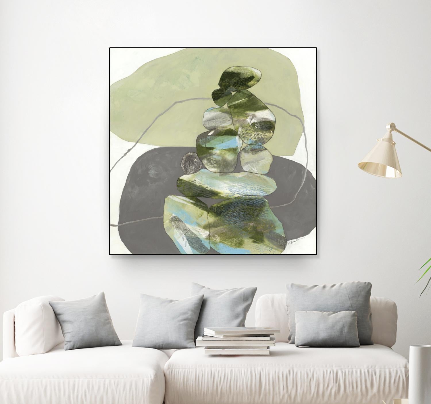 Green Cairns III by Ruth Fromstein on GIANT ART - greens organic shapes