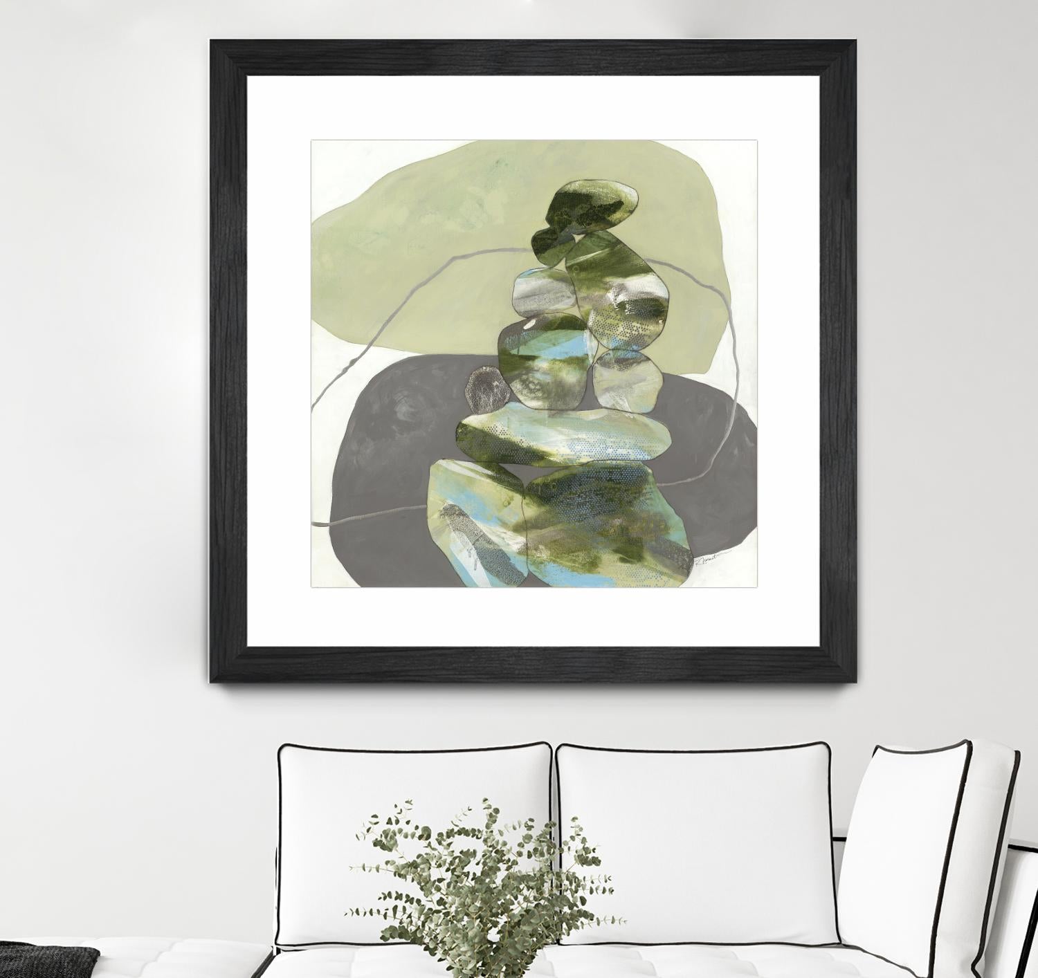 Green Cairns III by Ruth Fromstein on GIANT ART - greens organic shapes