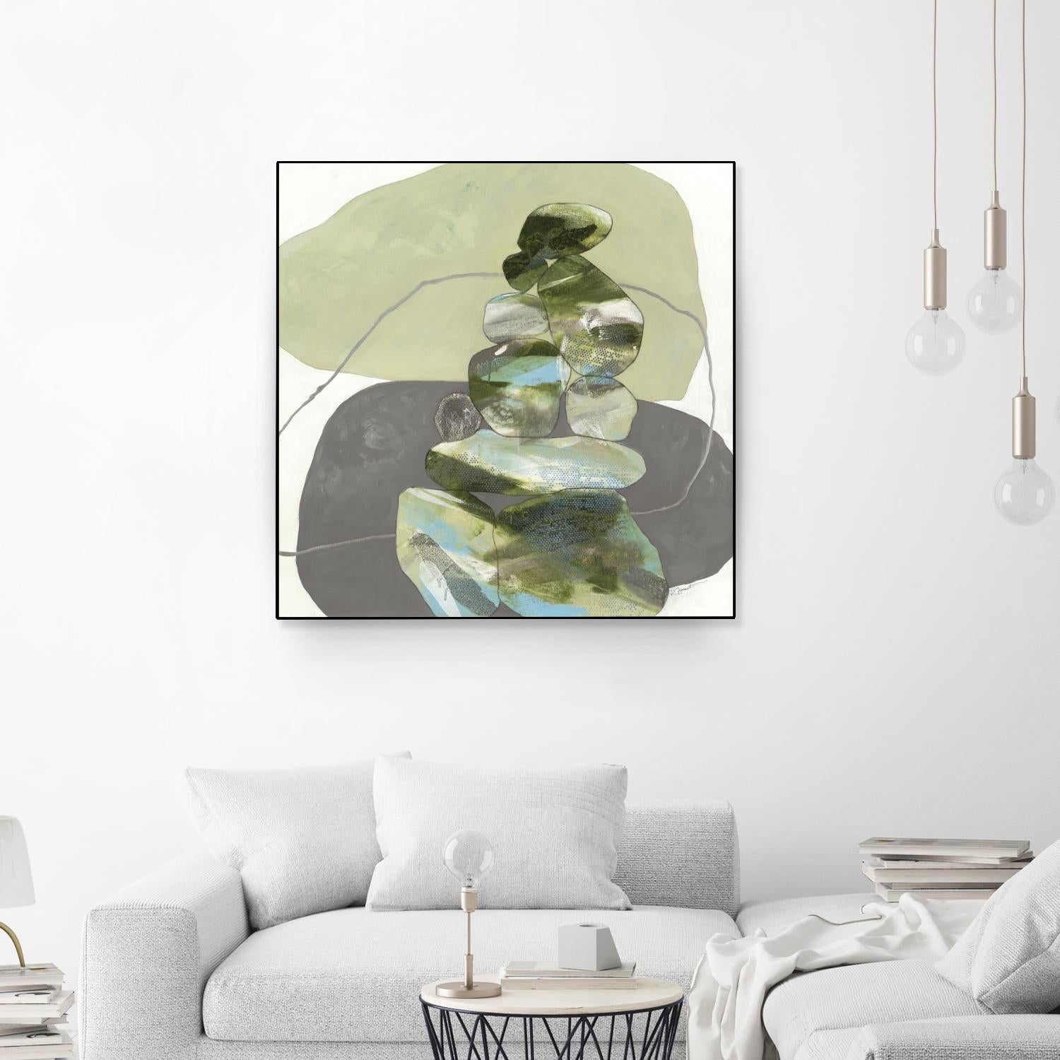 Green Cairns III by Ruth Fromstein on GIANT ART - greens organic shapes