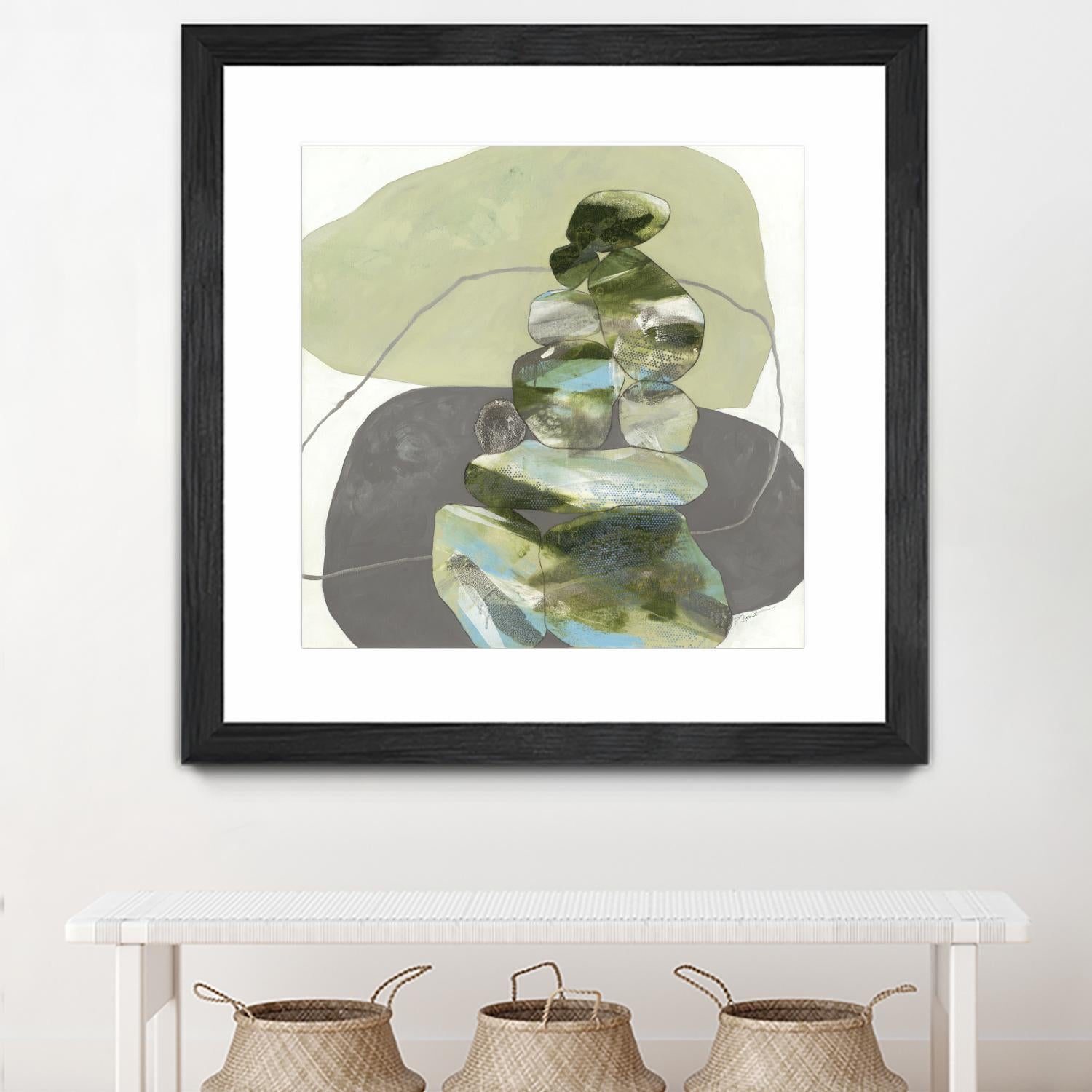 Green Cairns III by Ruth Fromstein on GIANT ART - greens organic shapes