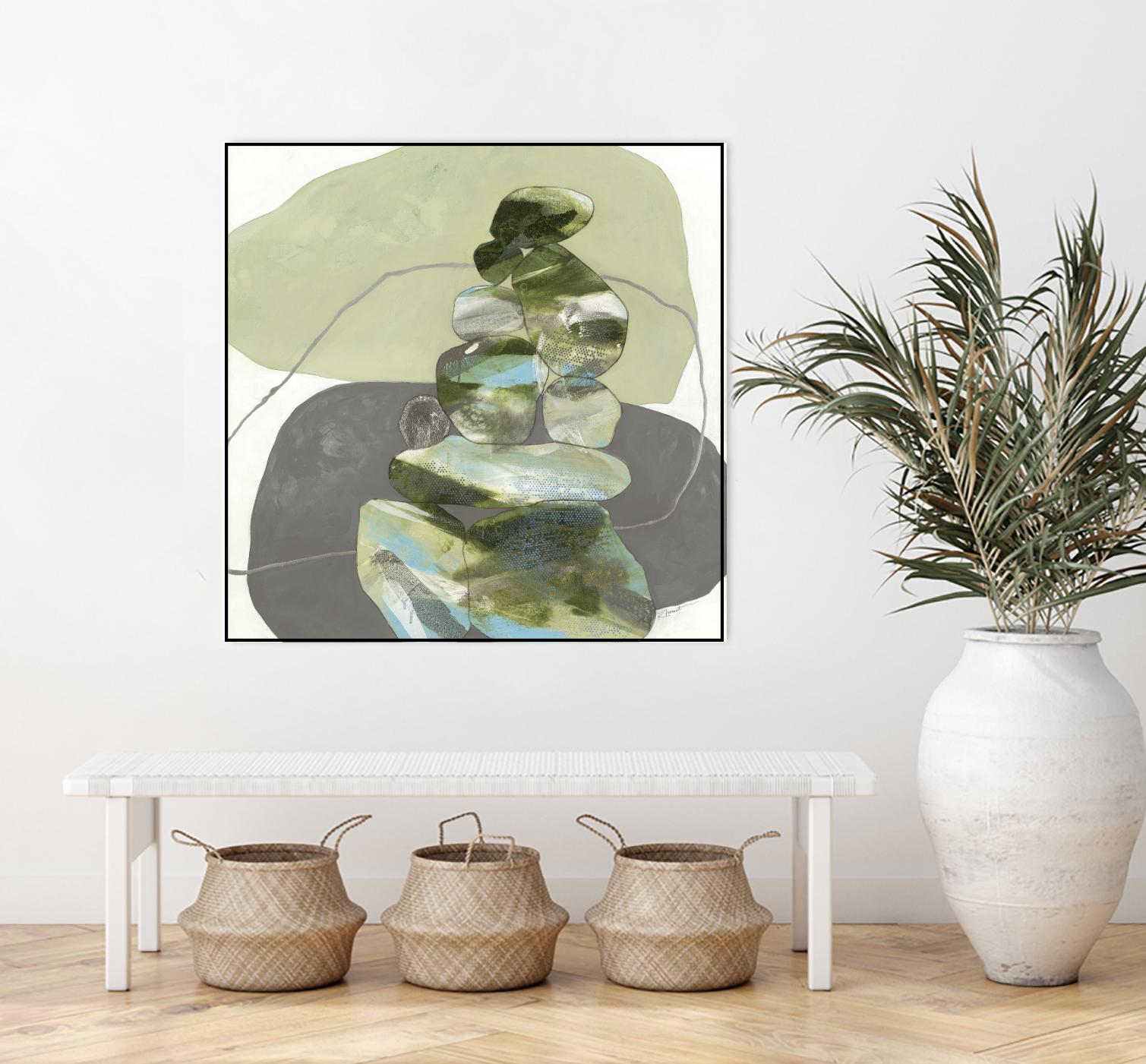 Green Cairns III by Ruth Fromstein on GIANT ART - greens organic shapes