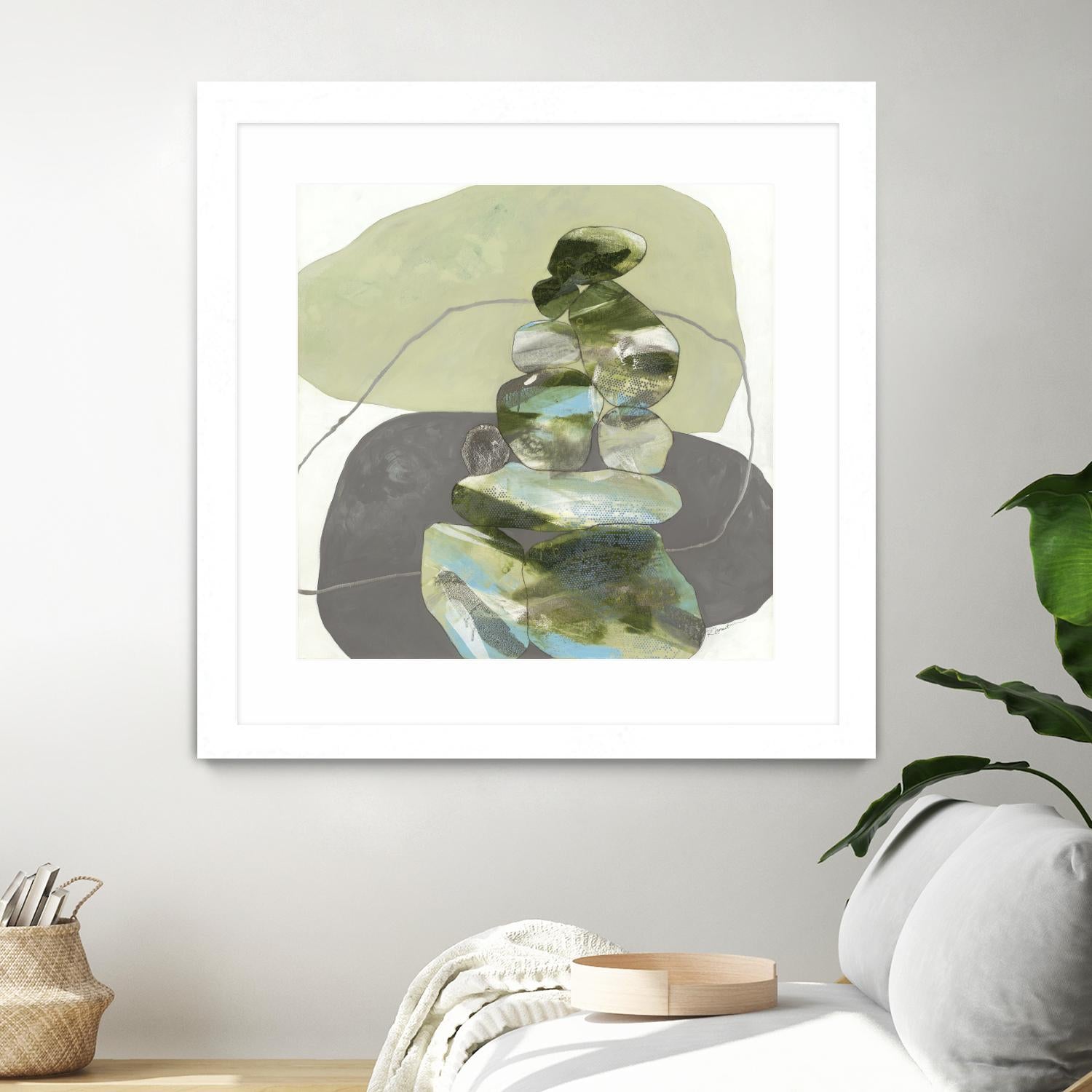 Green Cairns III by Ruth Fromstein on GIANT ART - greens organic shapes