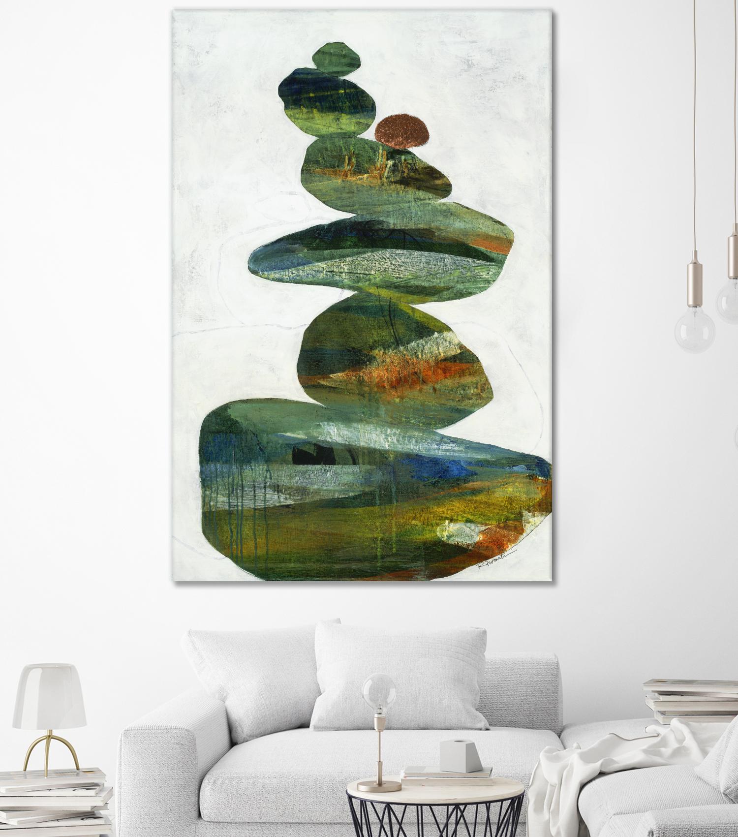 Balancing Act I by Ruth Fromstein on GIANT ART - greens organic shapes