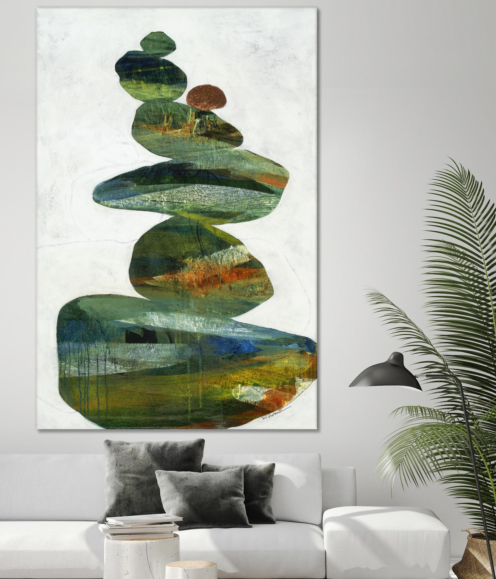 Balancing Act I by Ruth Fromstein on GIANT ART - greens organic shapes