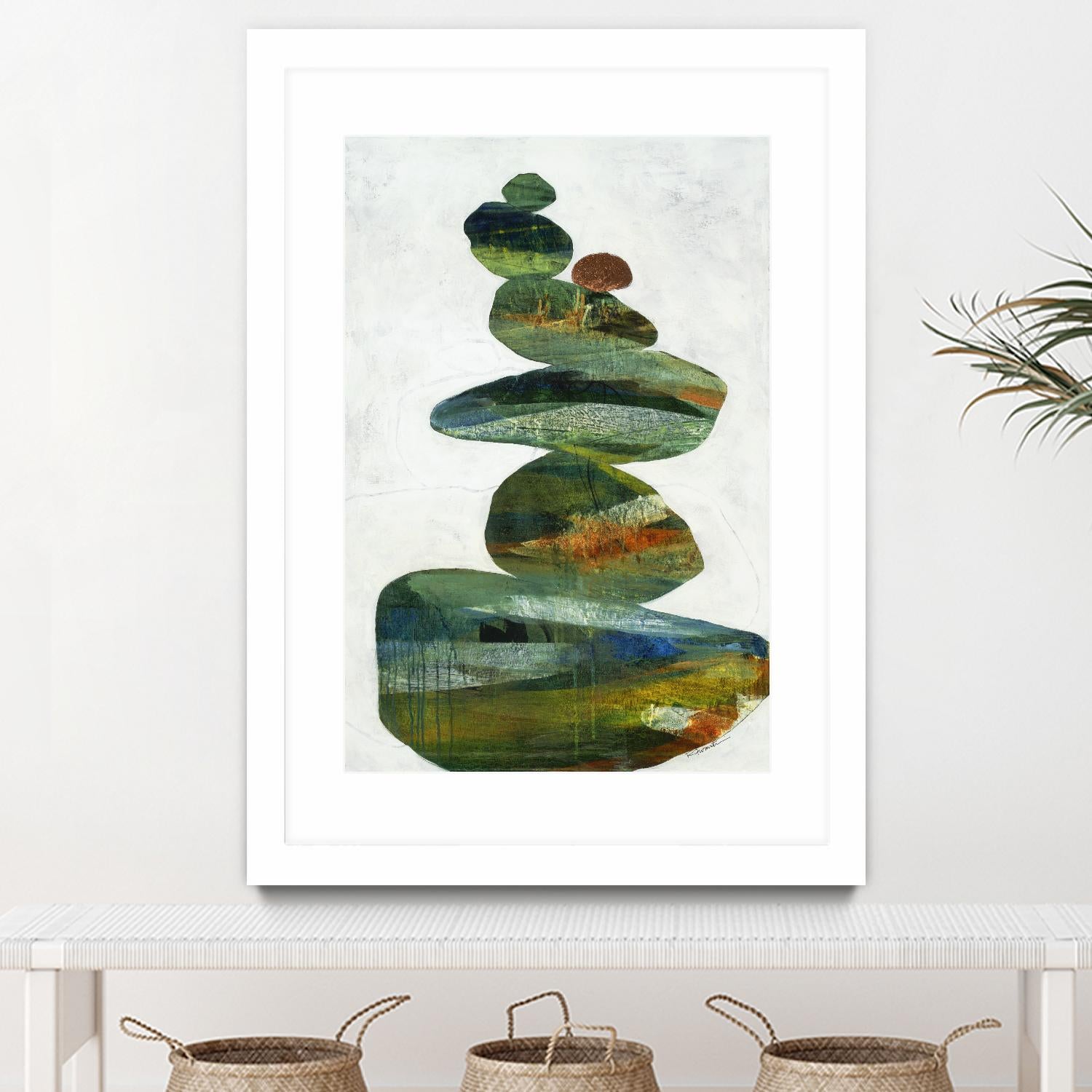 Balancing Act I by Ruth Fromstein on GIANT ART - greens organic shapes
