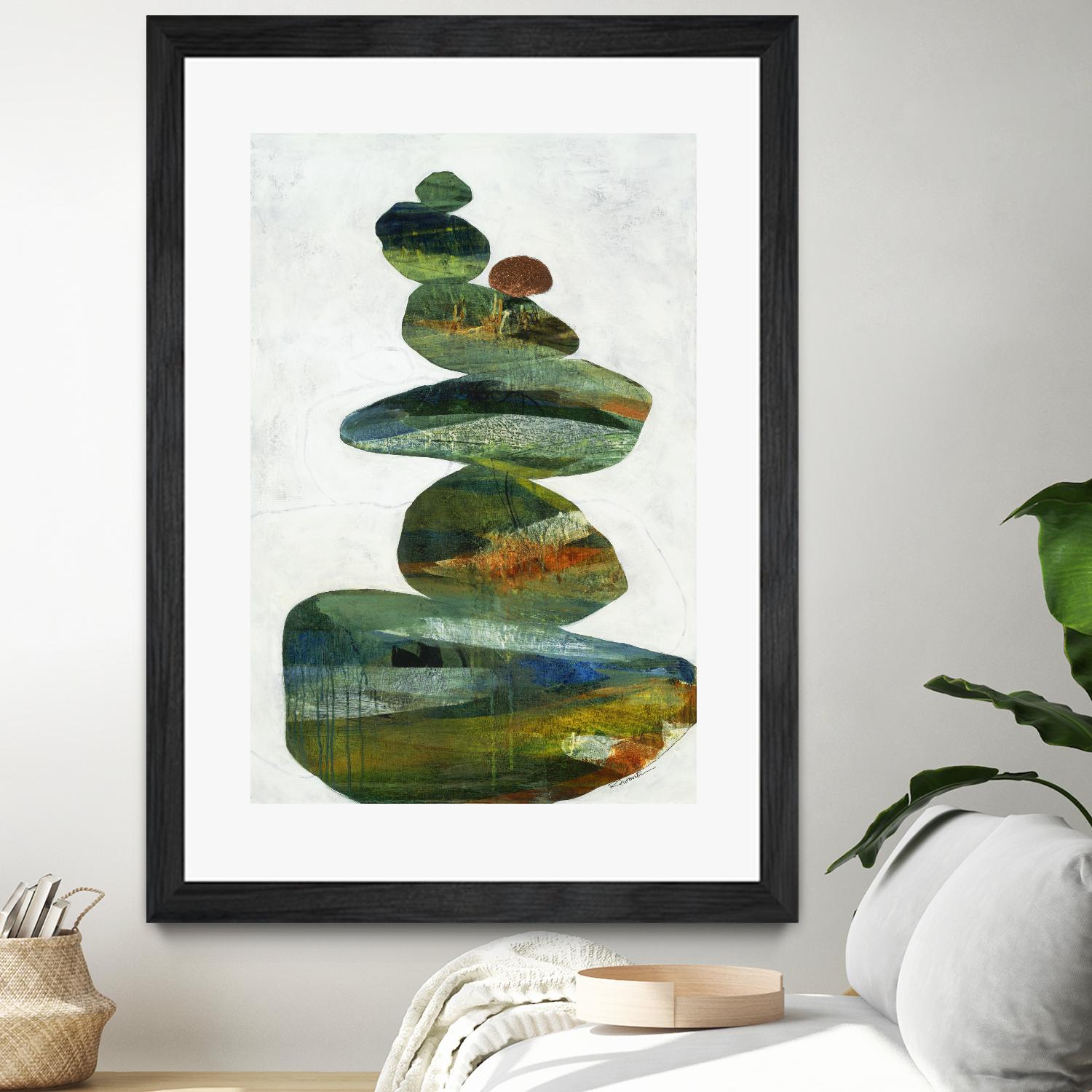 Balancing Act I by Ruth Fromstein on GIANT ART - greens organic shapes