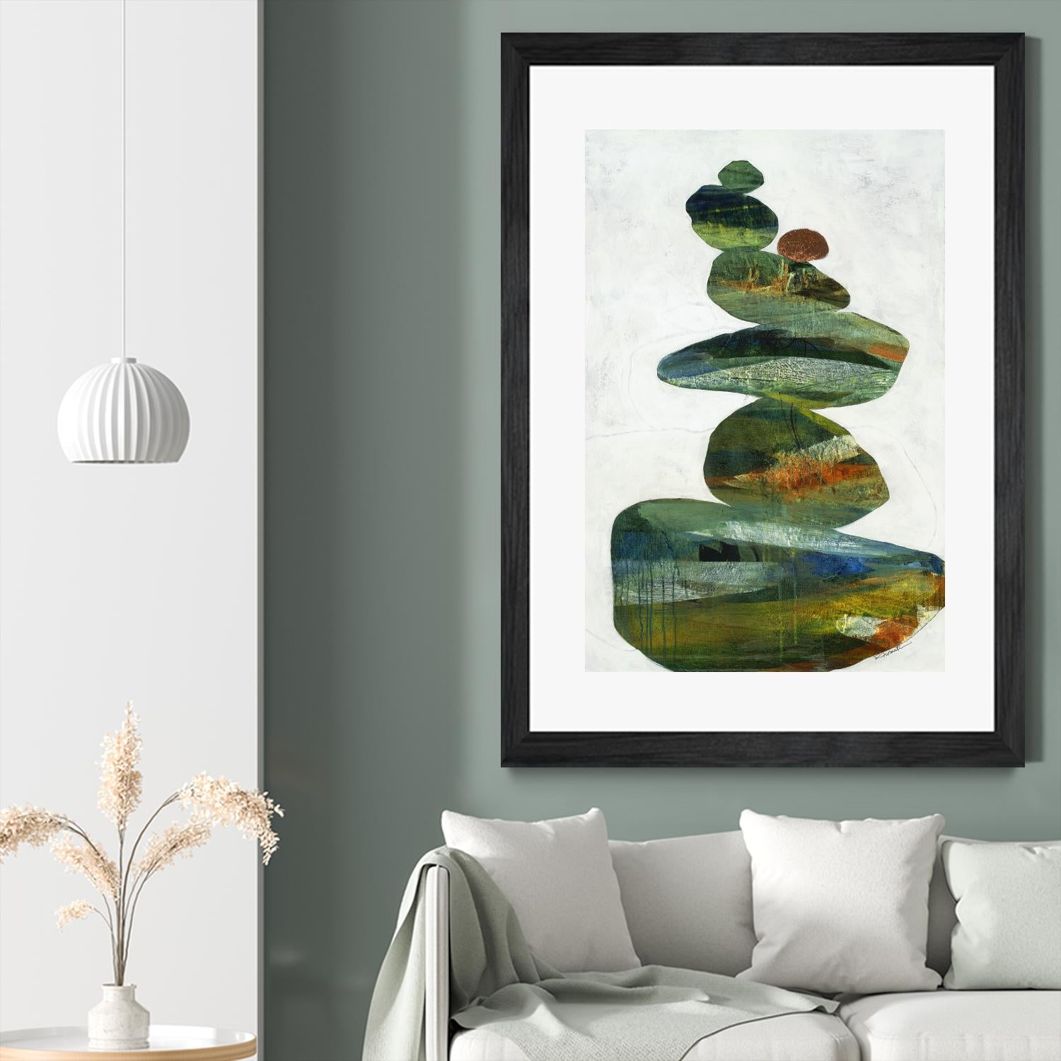 Balancing Act I by Ruth Fromstein on GIANT ART - greens organic shapes
