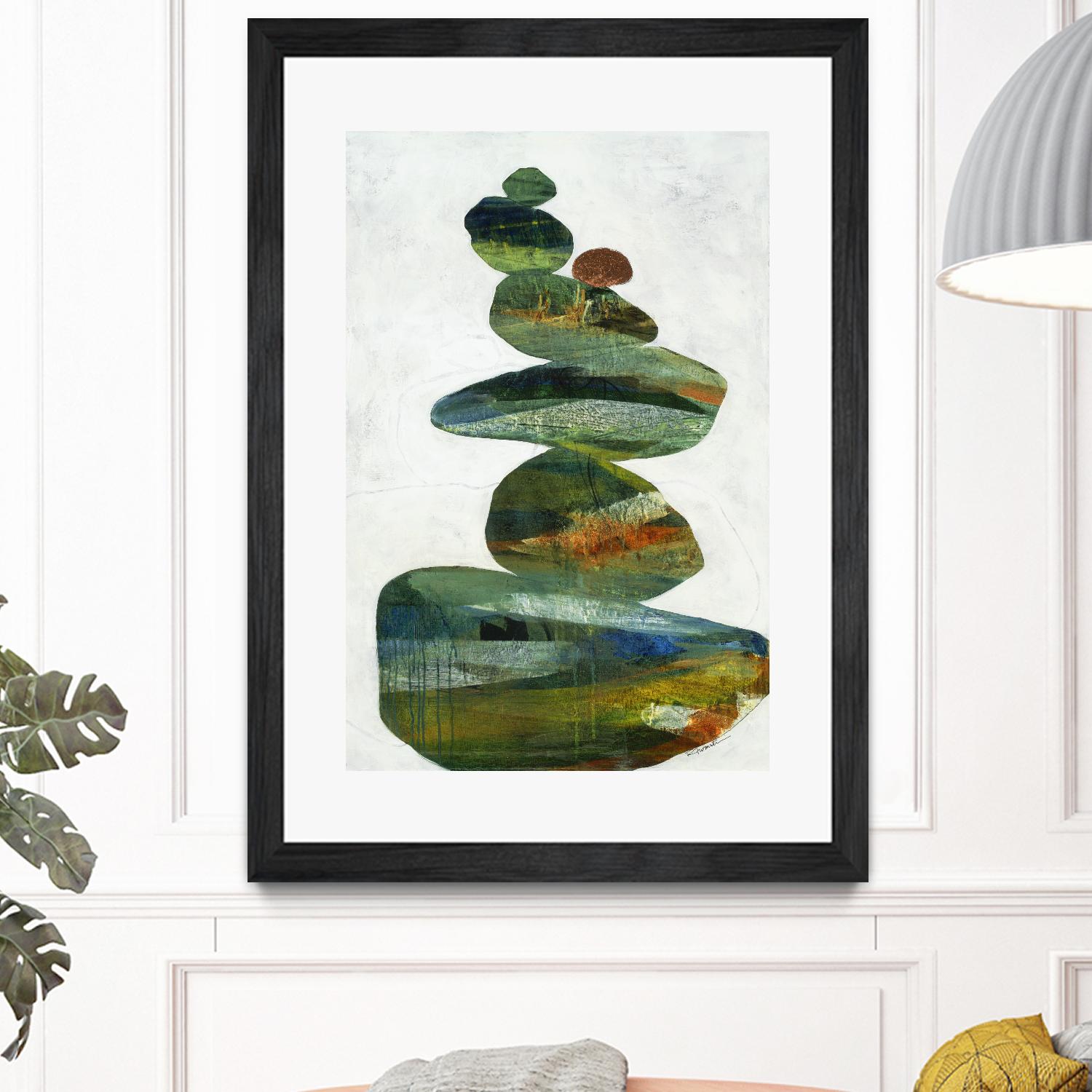 Balancing Act I by Ruth Fromstein on GIANT ART - greens organic shapes