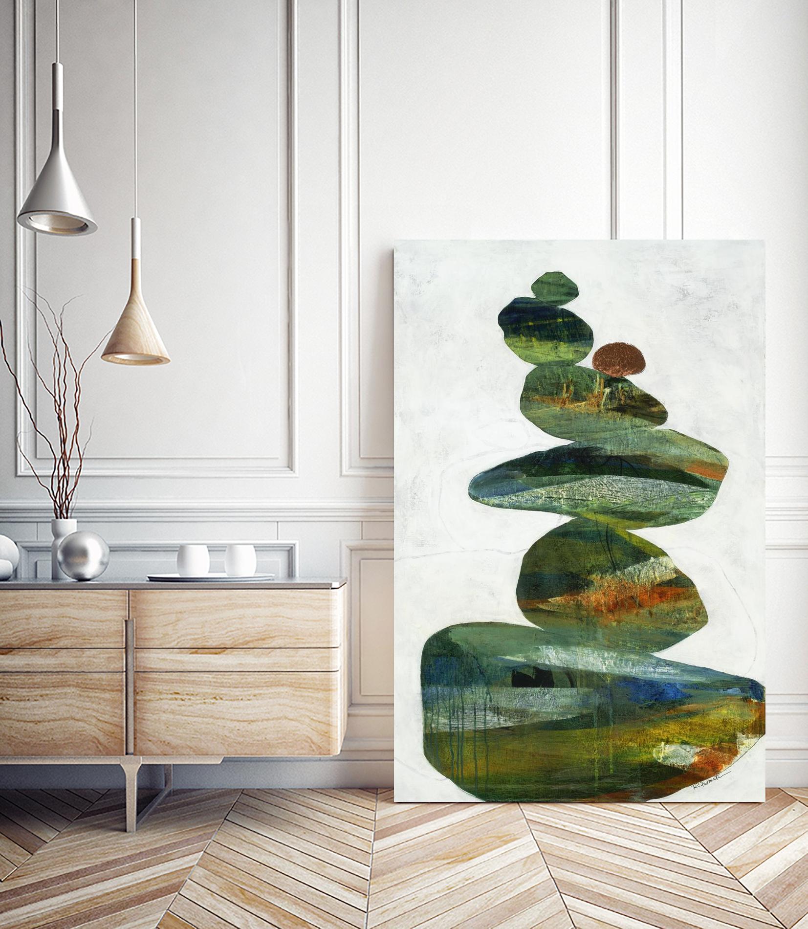 Balancing Act I by Ruth Fromstein on GIANT ART - greens organic shapes
