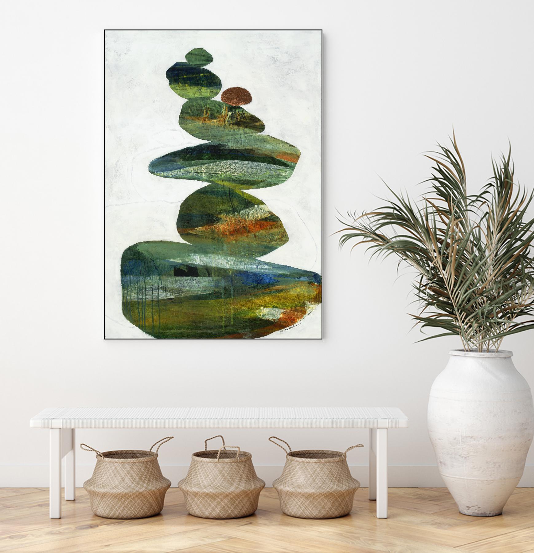 Balancing Act I by Ruth Fromstein on GIANT ART - greens organic shapes