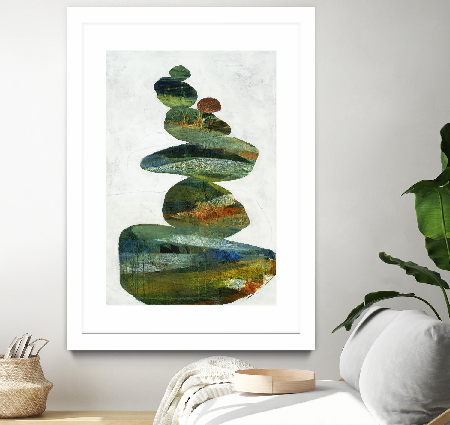 Balancing Act I by Ruth Fromstein on GIANT ART - greens organic shapes