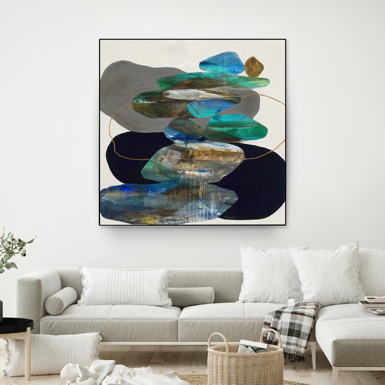 More Cairns by Ruth Fromstein on GIANT ART - blues organic shapes