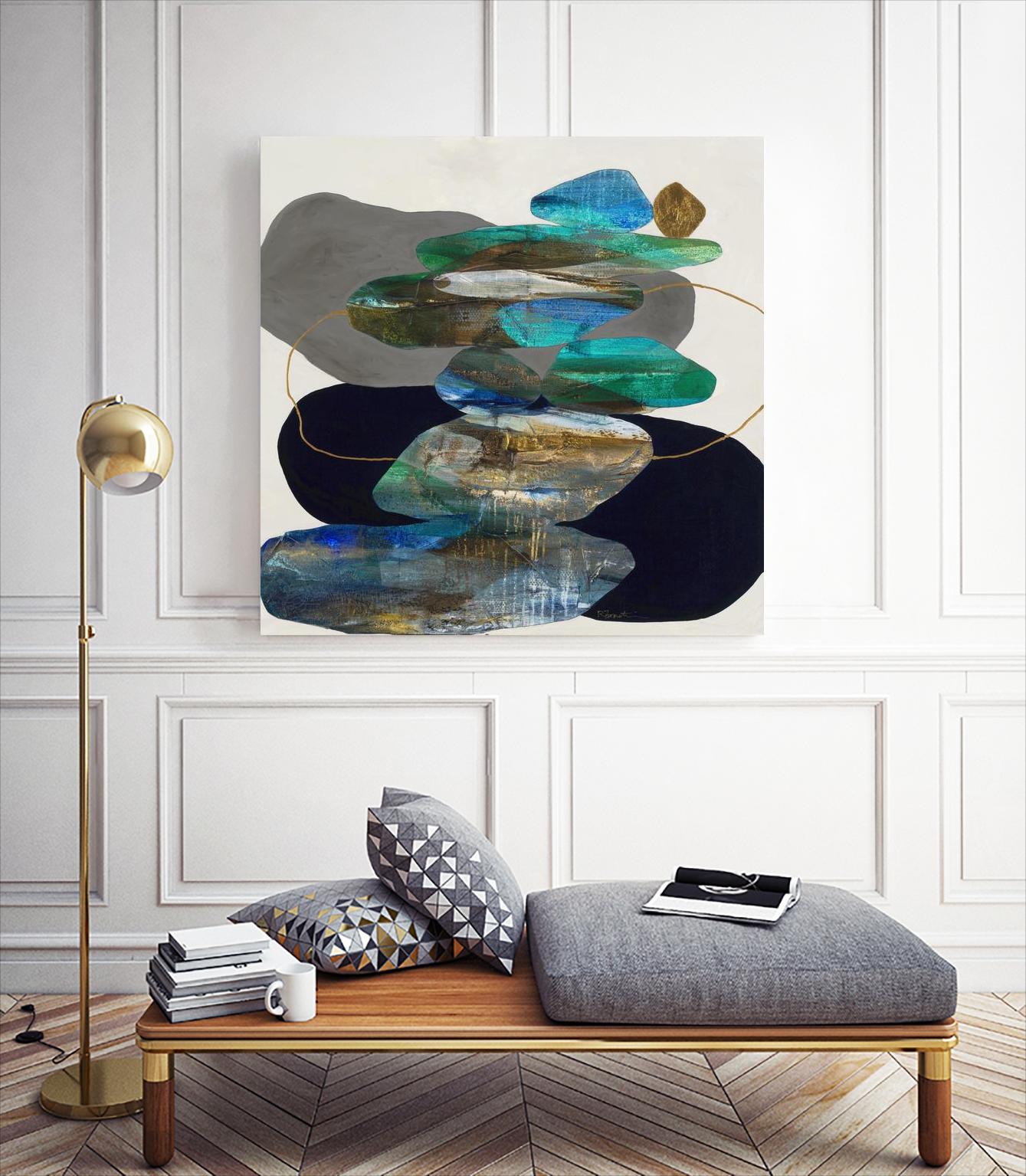 More Cairns by Ruth Fromstein on GIANT ART - blues organic shapes