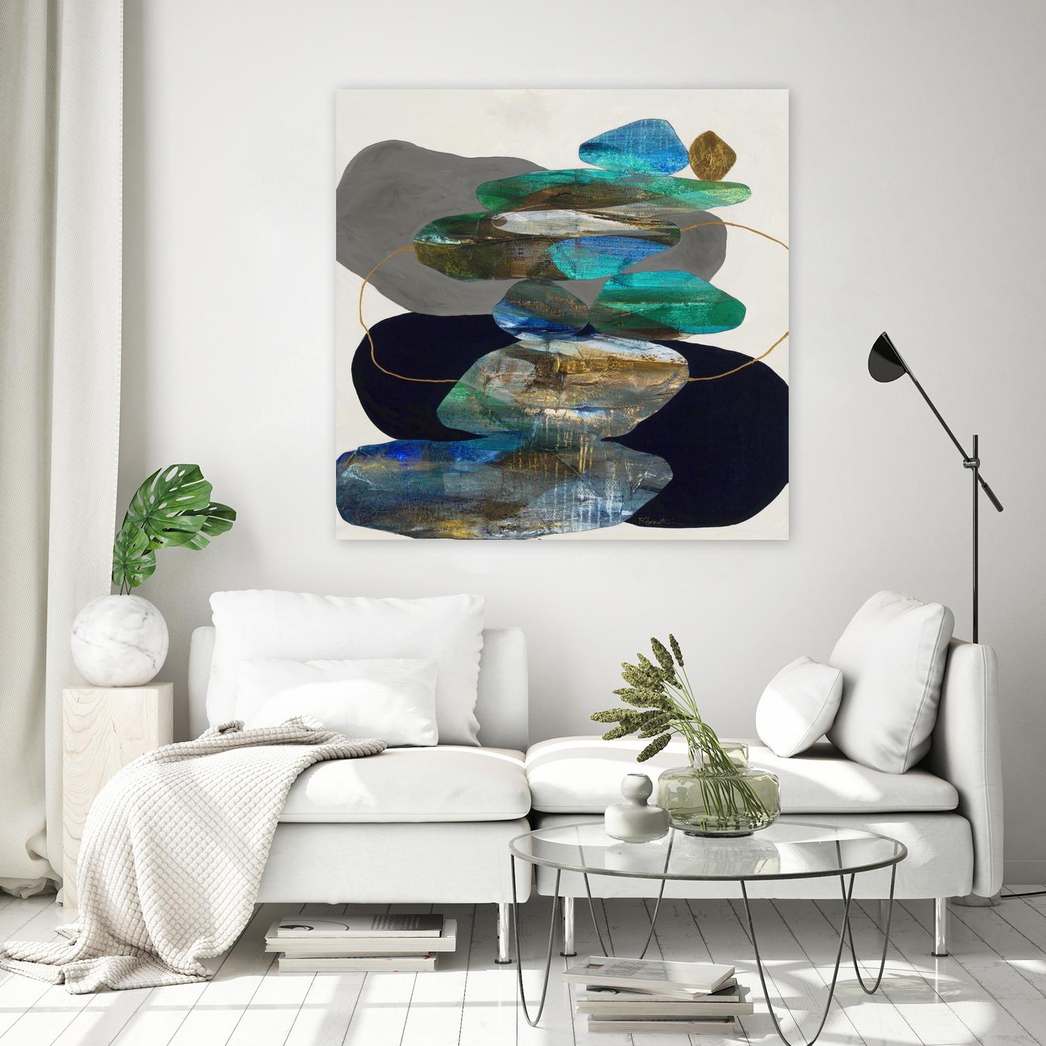 More Cairns by Ruth Fromstein on GIANT ART - blues organic shapes