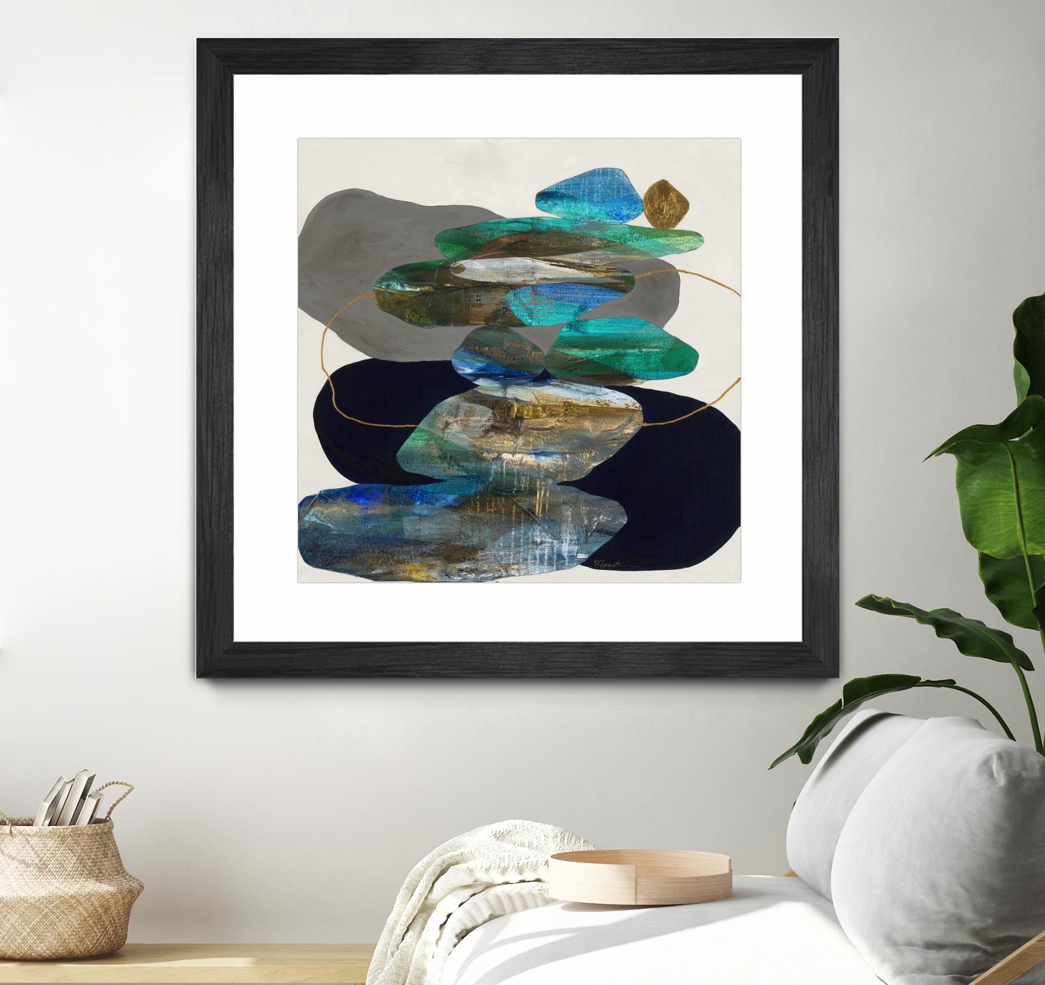 More Cairns by Ruth Fromstein on GIANT ART - blues organic shapes