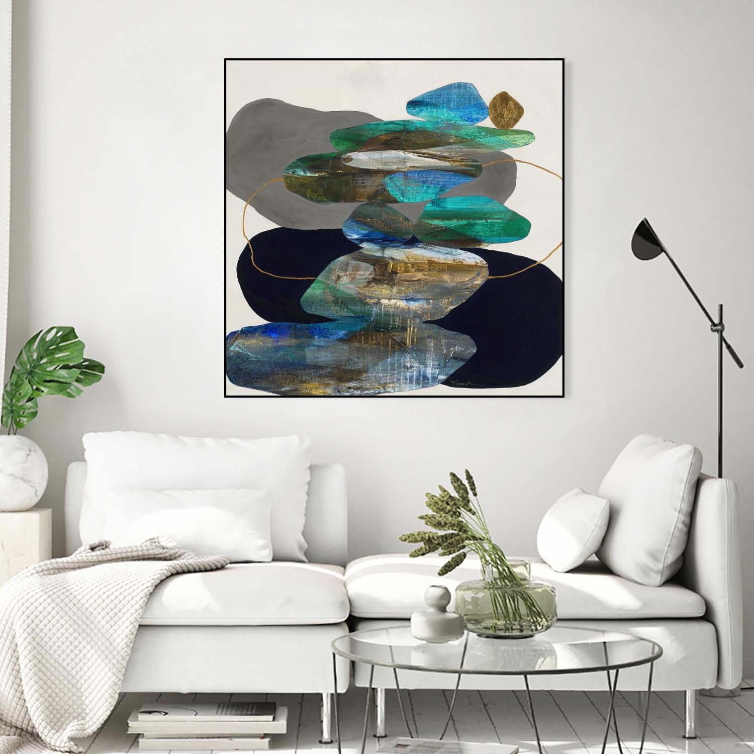 More Cairns by Ruth Fromstein on GIANT ART - blues organic shapes