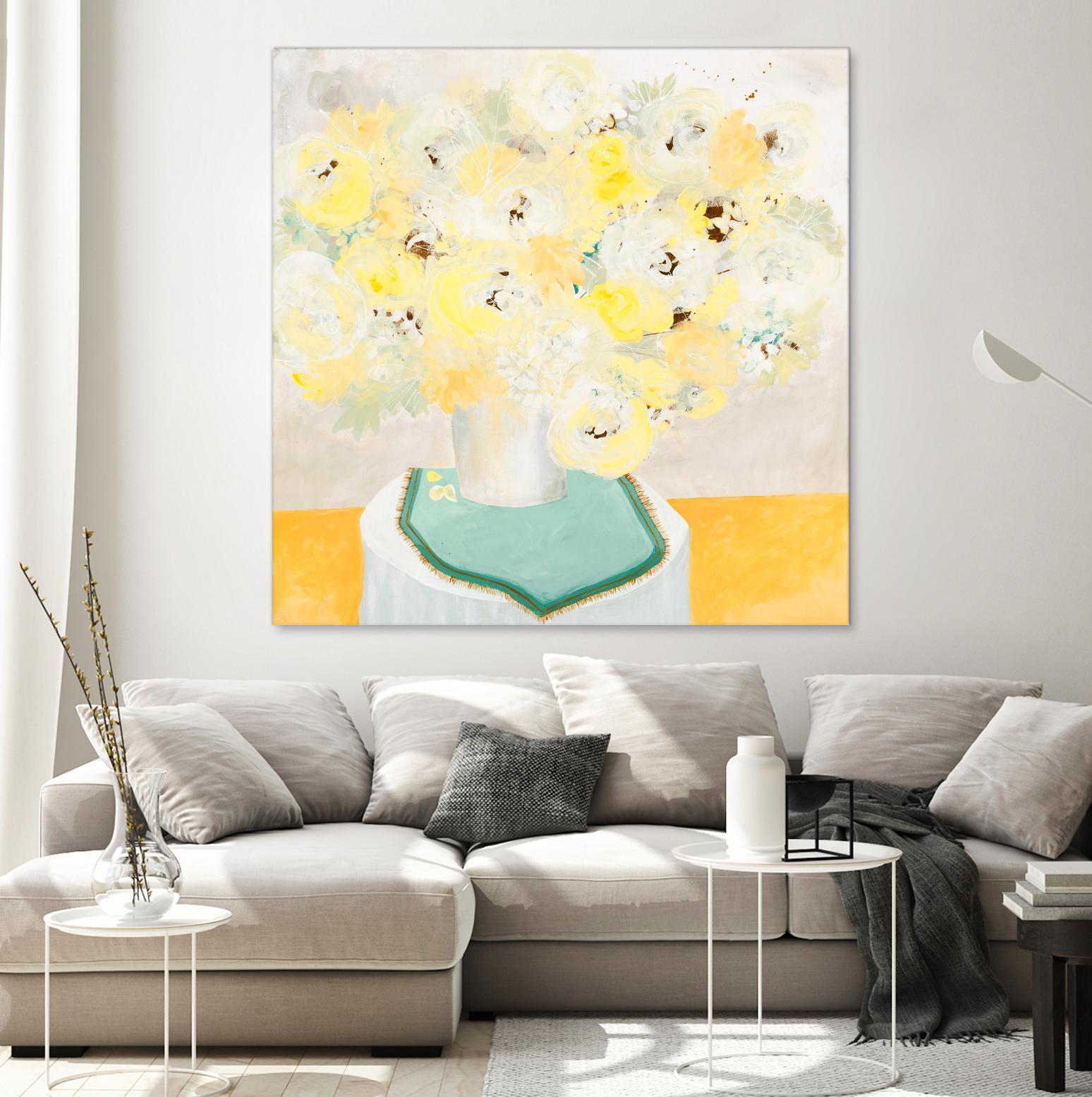 SOFT & GENTLE by RUTH FROMSTEIN on GIANT ART - yellow floral floral