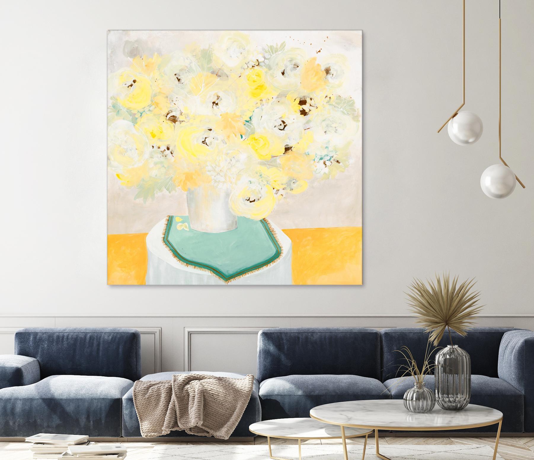 SOFT & GENTLE by RUTH FROMSTEIN on GIANT ART - yellow floral floral