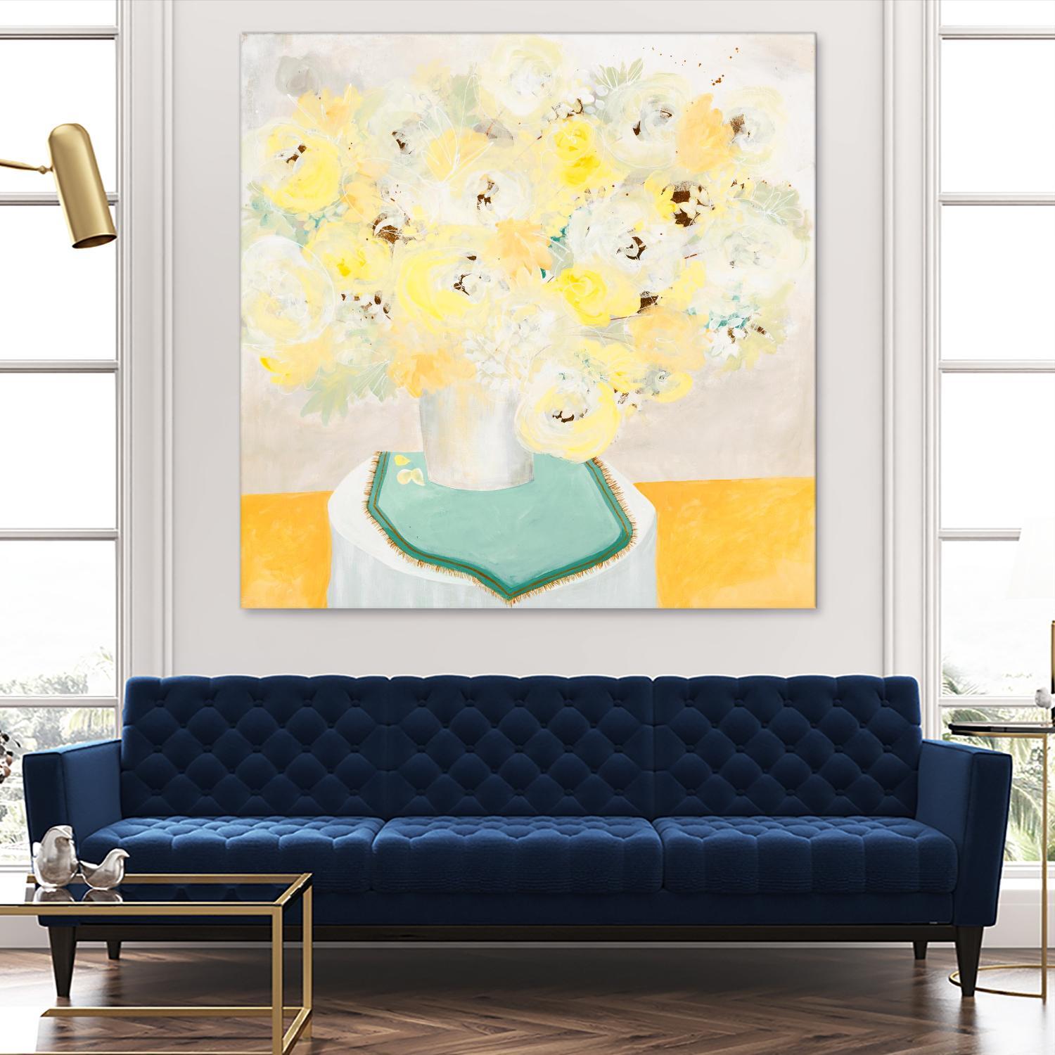 SOFT & GENTLE by RUTH FROMSTEIN on GIANT ART - yellow floral floral