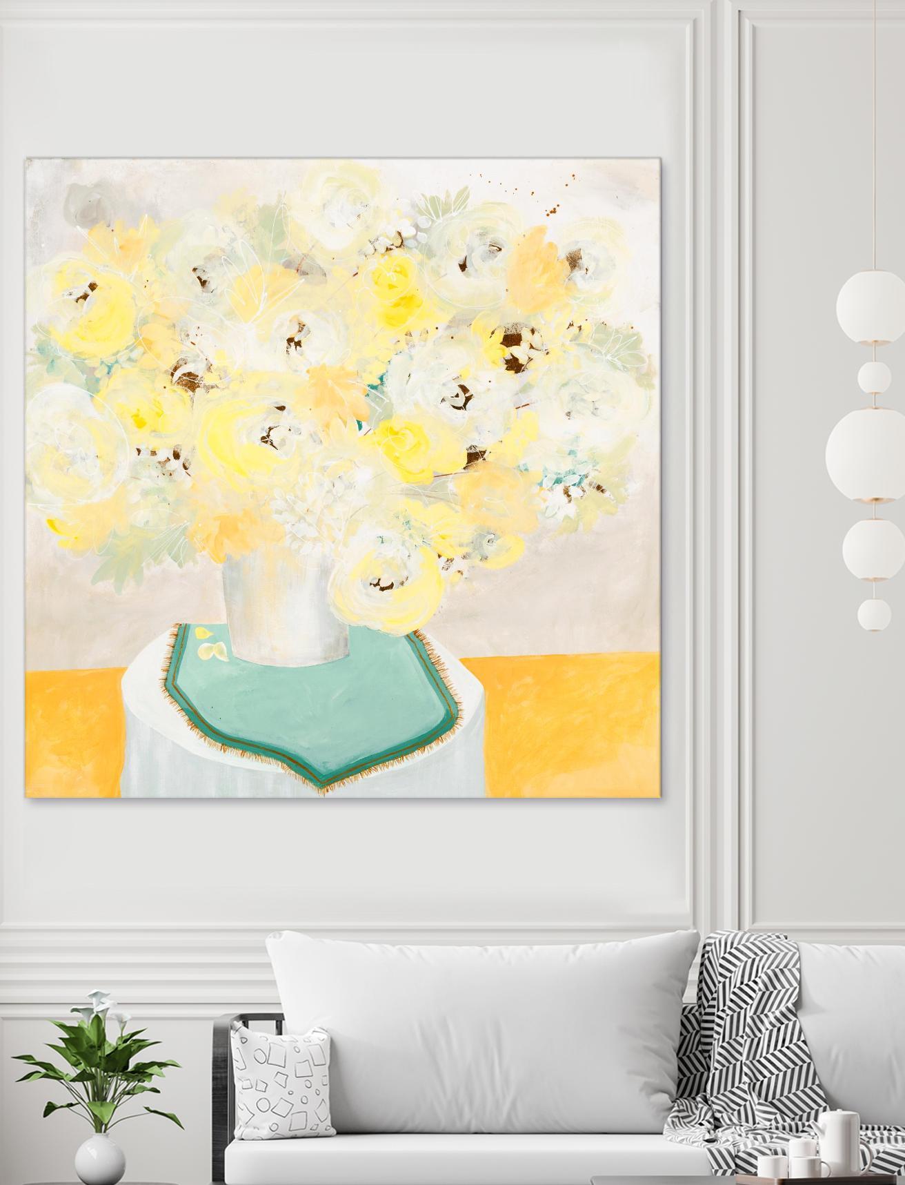 SOFT & GENTLE by RUTH FROMSTEIN on GIANT ART - yellow floral floral
