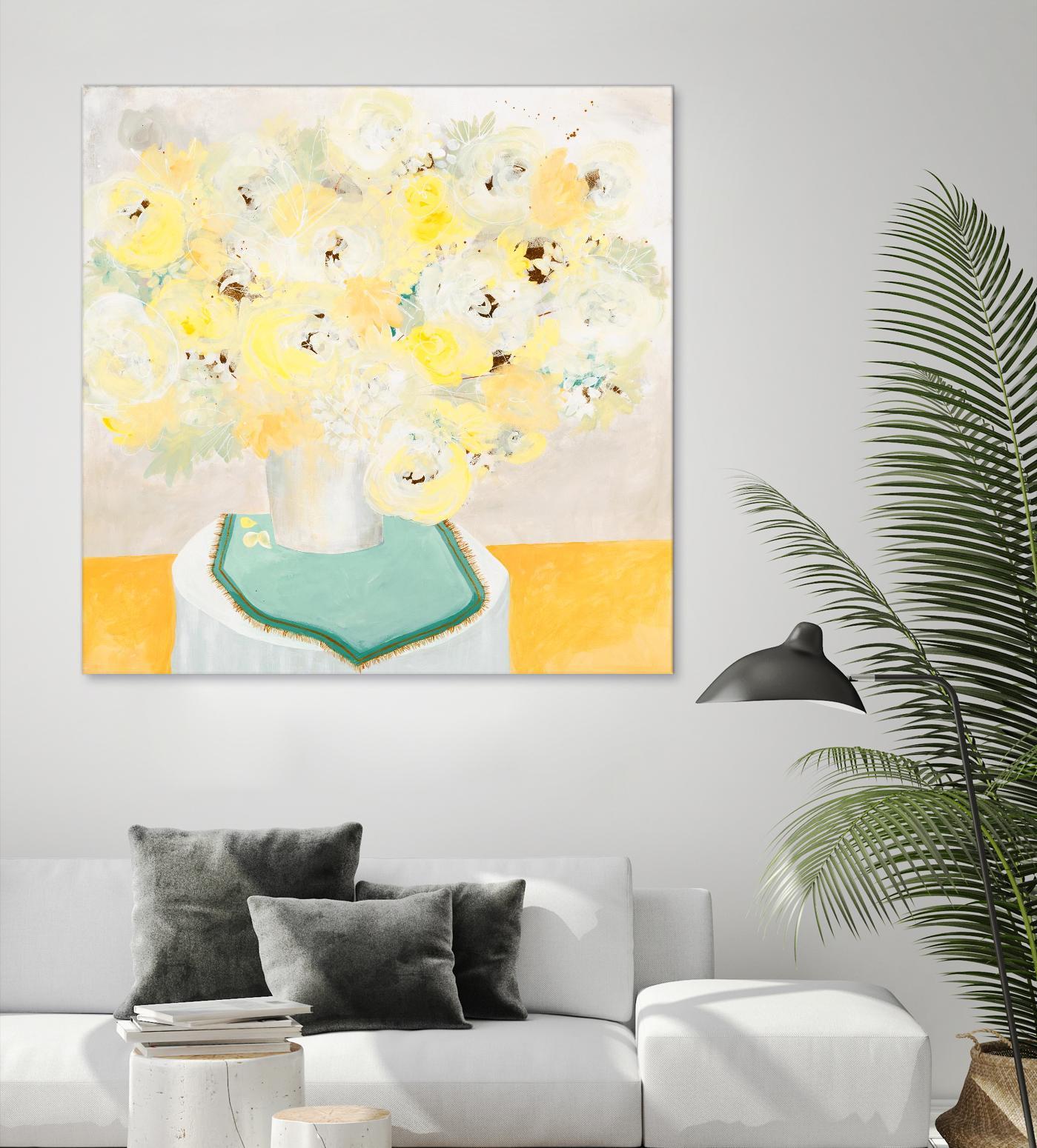 SOFT & GENTLE by RUTH FROMSTEIN on GIANT ART - yellow floral floral
