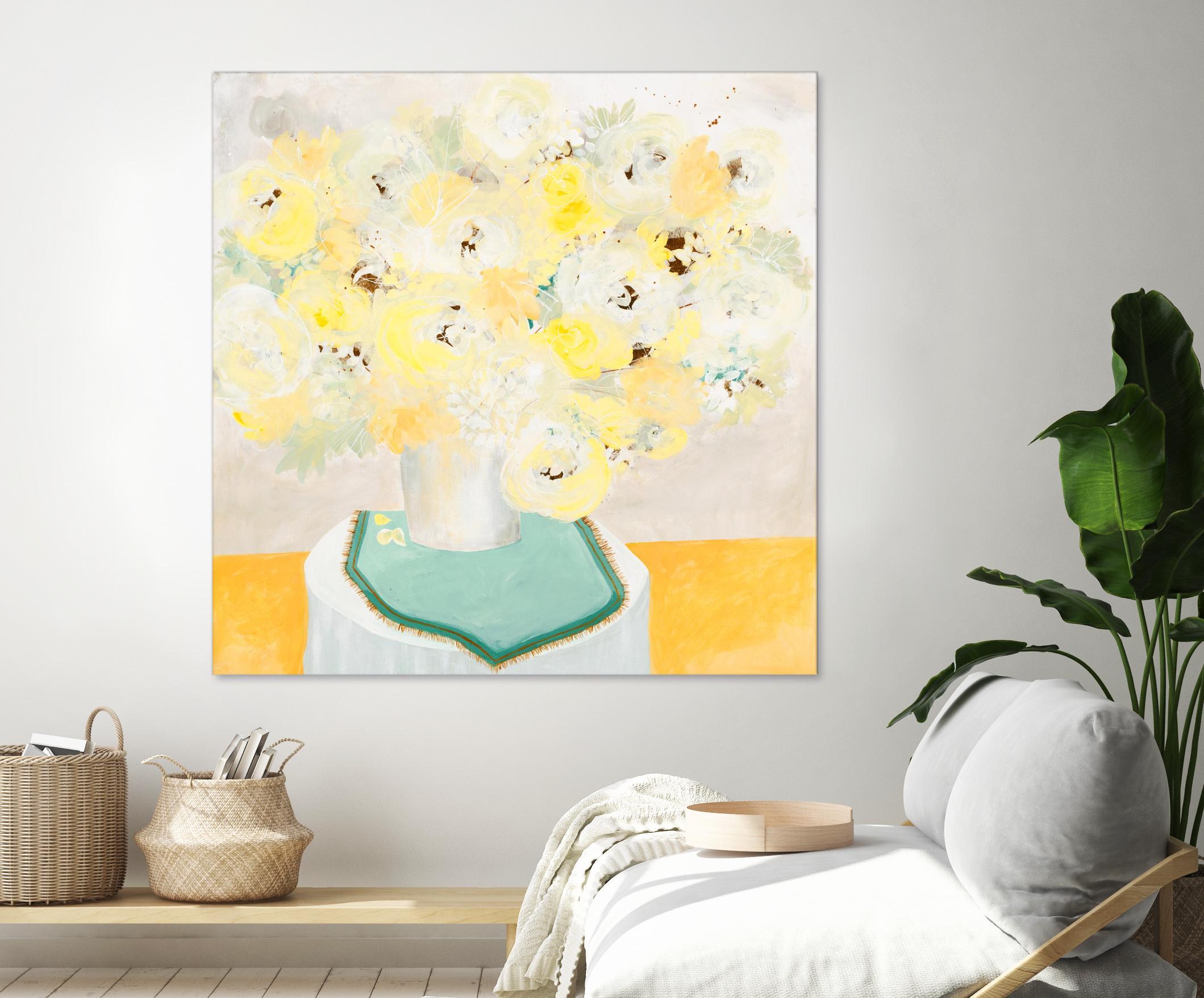 SOFT & GENTLE by RUTH FROMSTEIN on GIANT ART - yellow floral floral