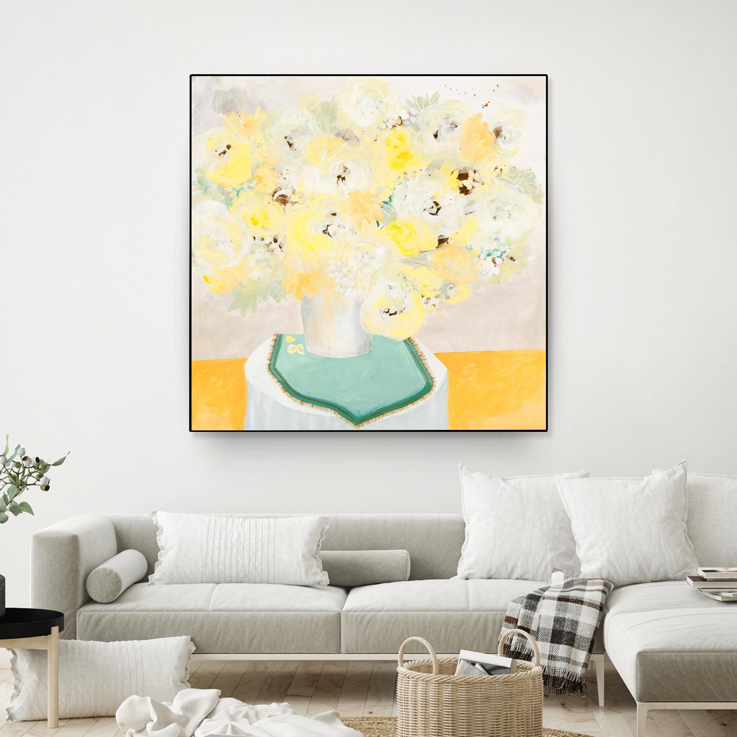 SOFT & GENTLE by RUTH FROMSTEIN on GIANT ART - yellow floral floral