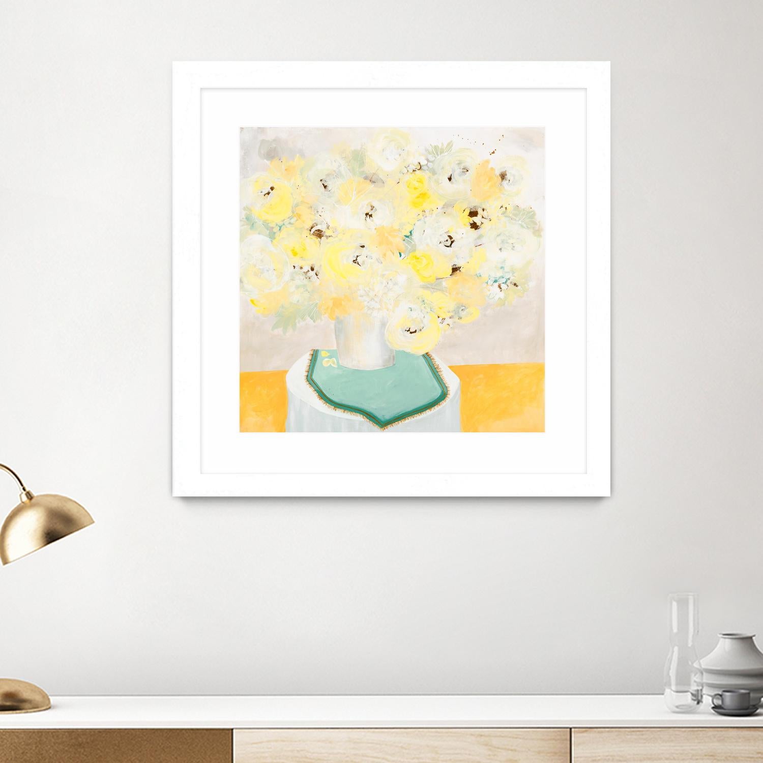 SOFT & GENTLE by RUTH FROMSTEIN on GIANT ART - yellow floral floral
