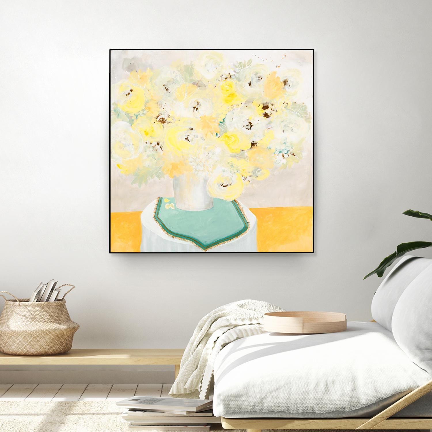 SOFT & GENTLE by RUTH FROMSTEIN on GIANT ART - yellow floral floral