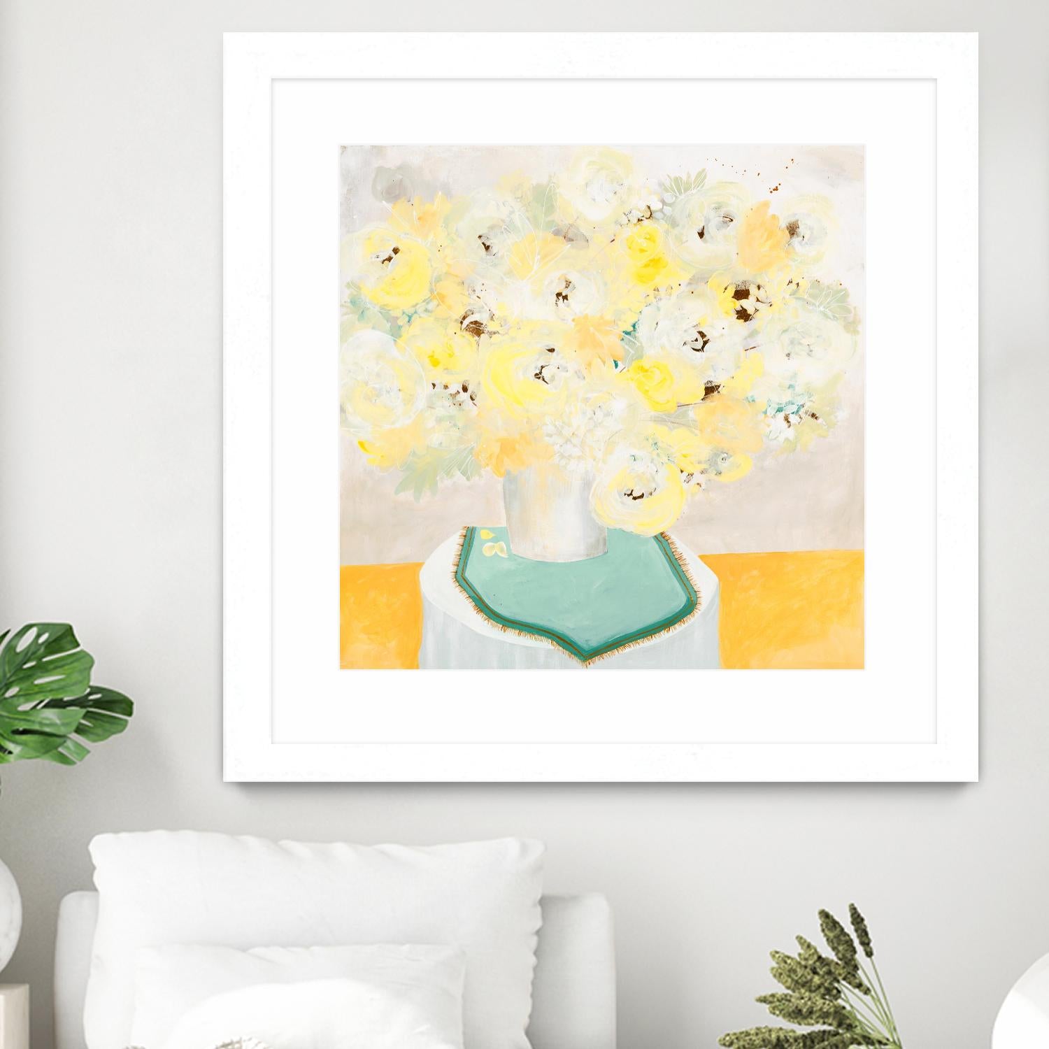 SOFT & GENTLE by RUTH FROMSTEIN on GIANT ART - yellow floral floral