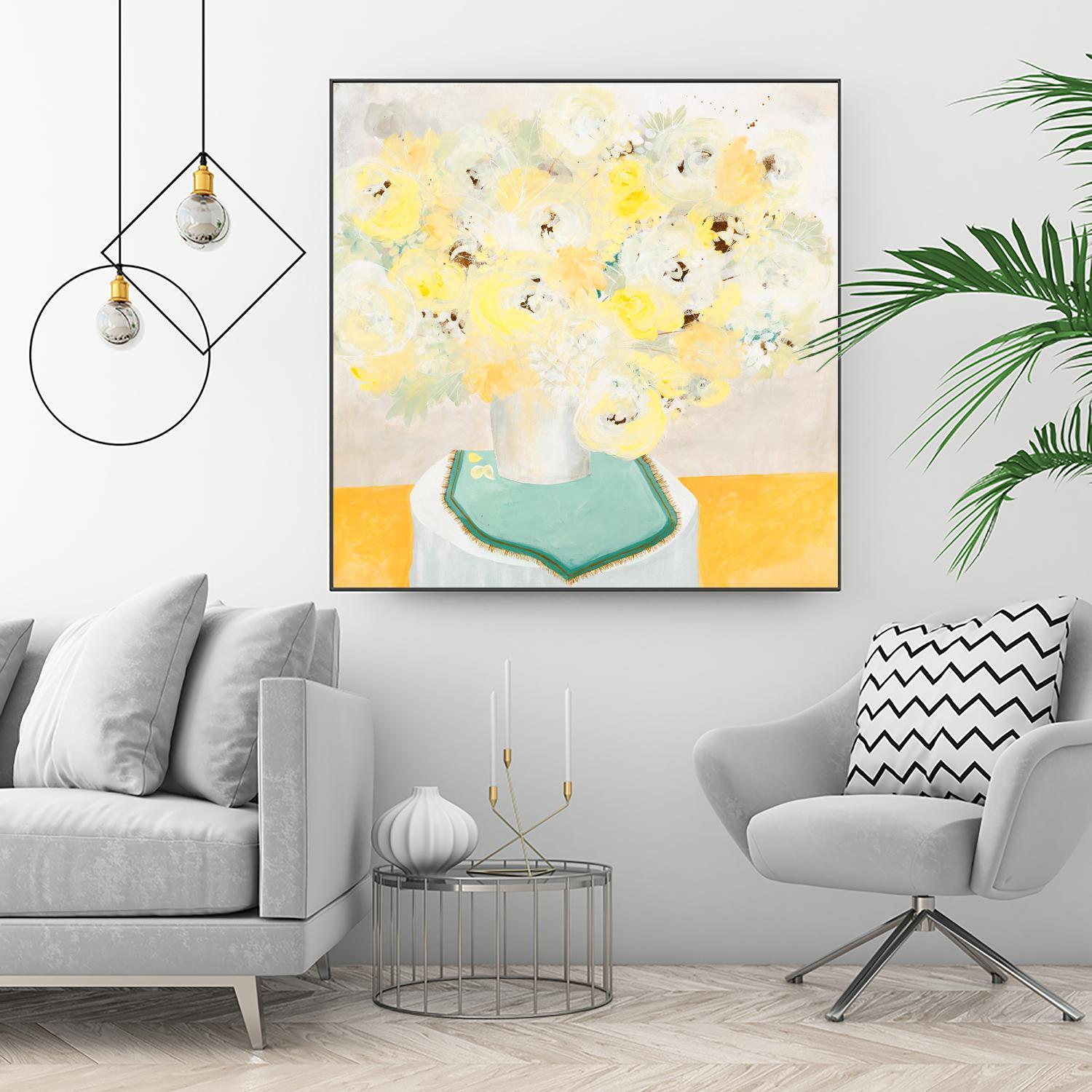 SOFT & GENTLE by RUTH FROMSTEIN on GIANT ART - yellow floral floral