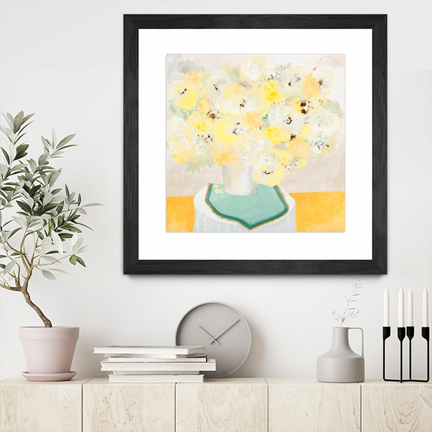 SOFT & GENTLE by RUTH FROMSTEIN on GIANT ART - yellow floral floral