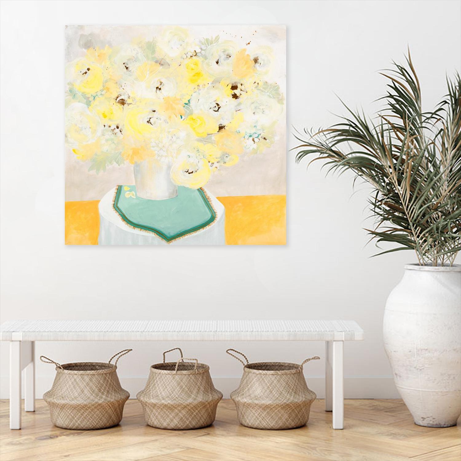 SOFT & GENTLE by RUTH FROMSTEIN on GIANT ART - yellow floral floral