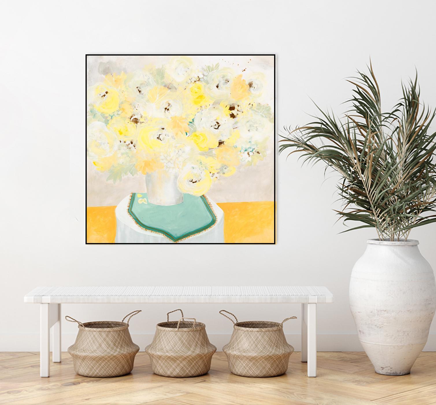 SOFT & GENTLE by RUTH FROMSTEIN on GIANT ART - yellow floral floral