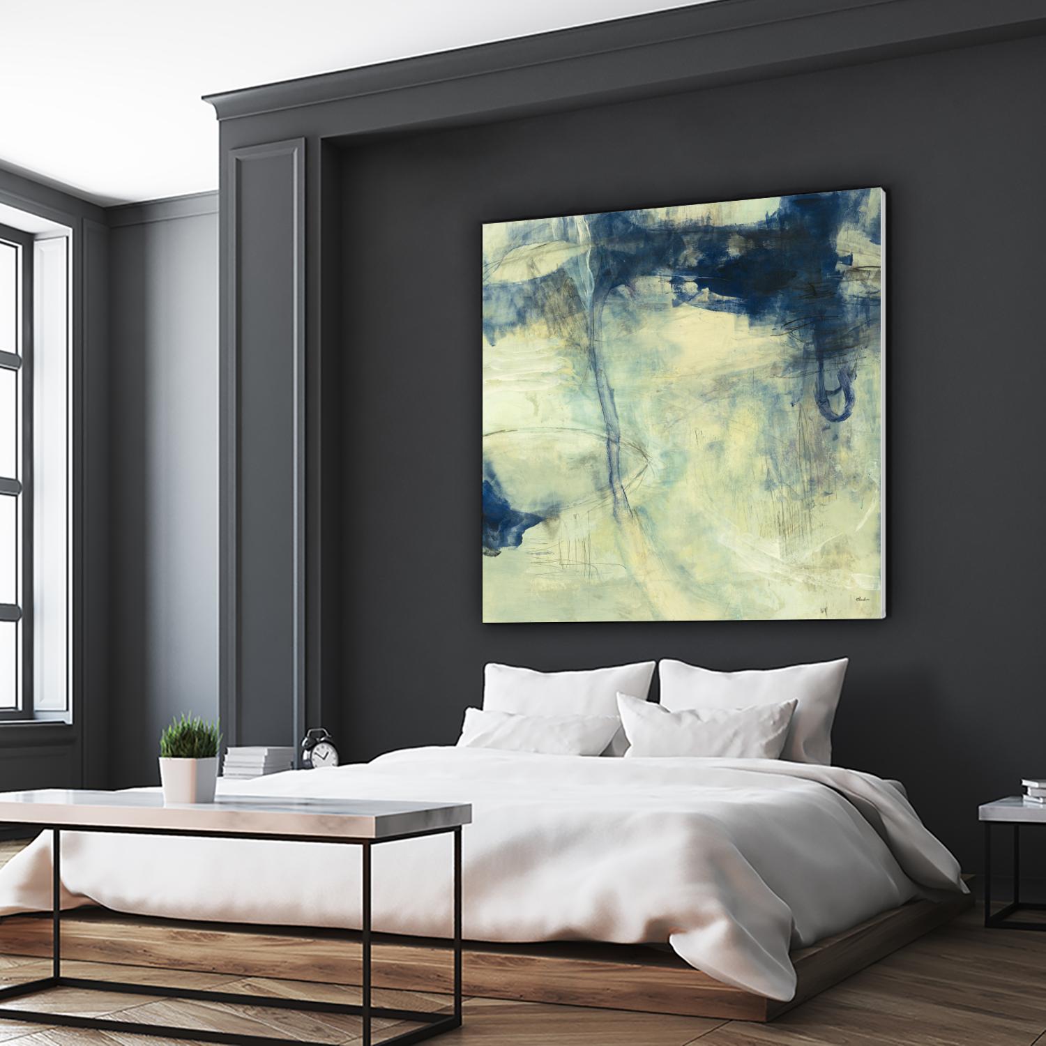 Blue Daze I by Randy Hibberd on GIANT ART - beige abstract